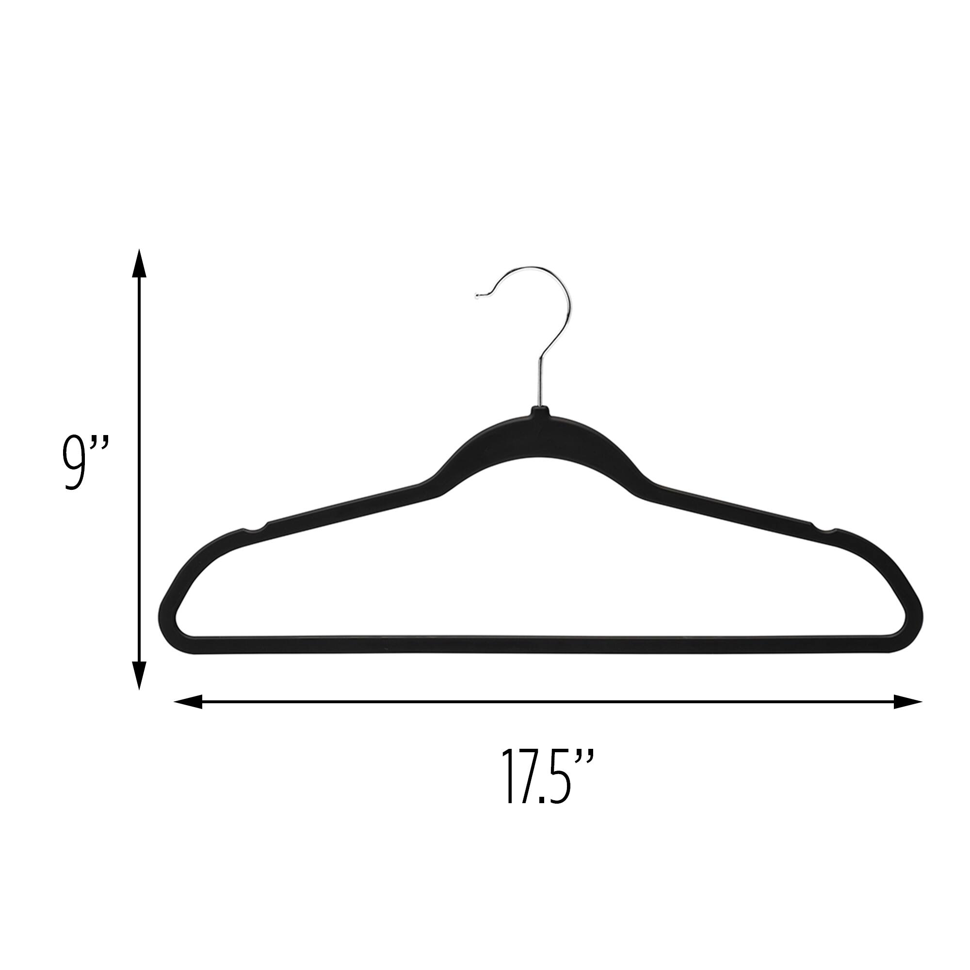 Honey Can Do Black Slim Profile Rubber Hangers, 30ct.