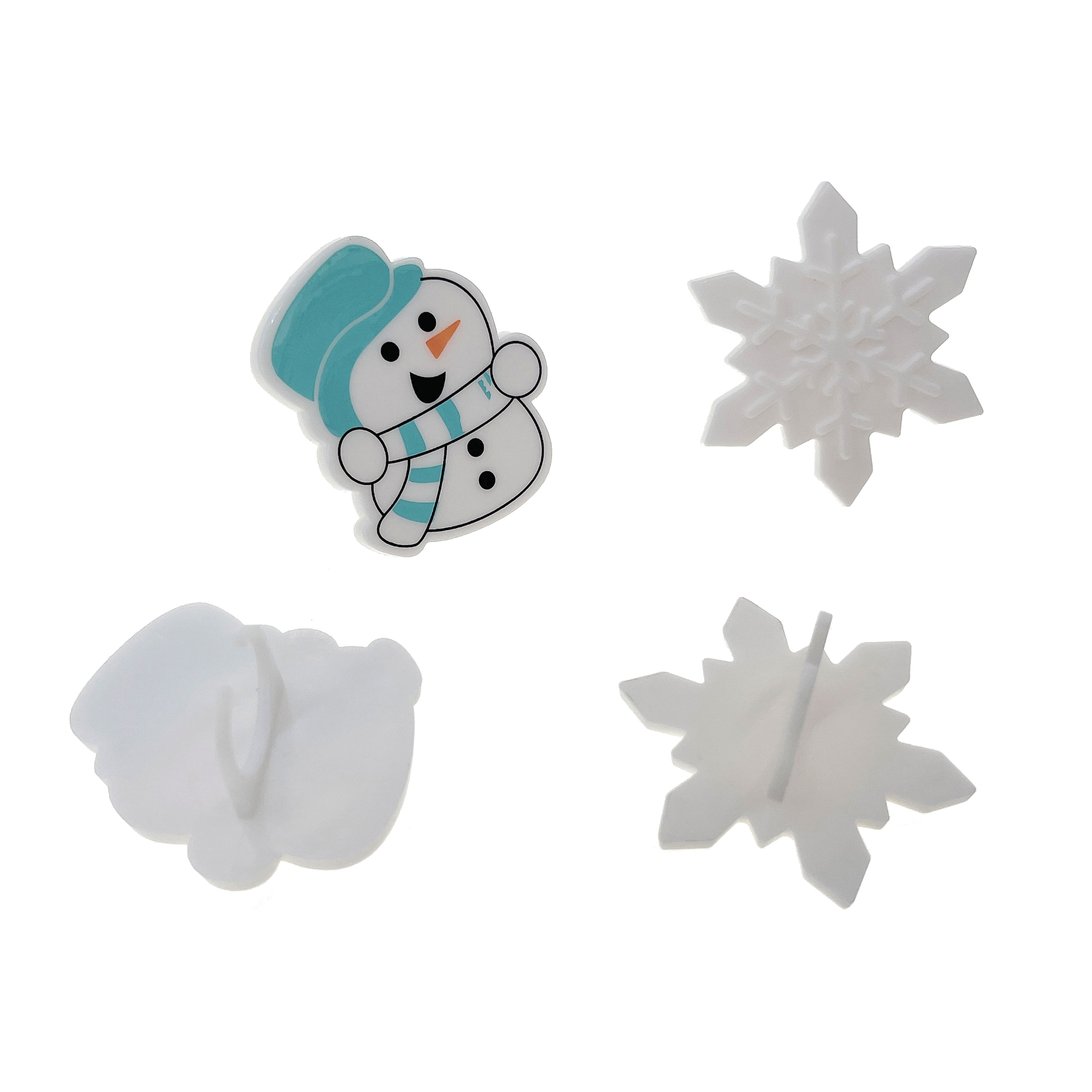 Snowflake &#x26; Snowman Decorative Cupcake Rings, 12ct. by Celebrate It&#xAE;