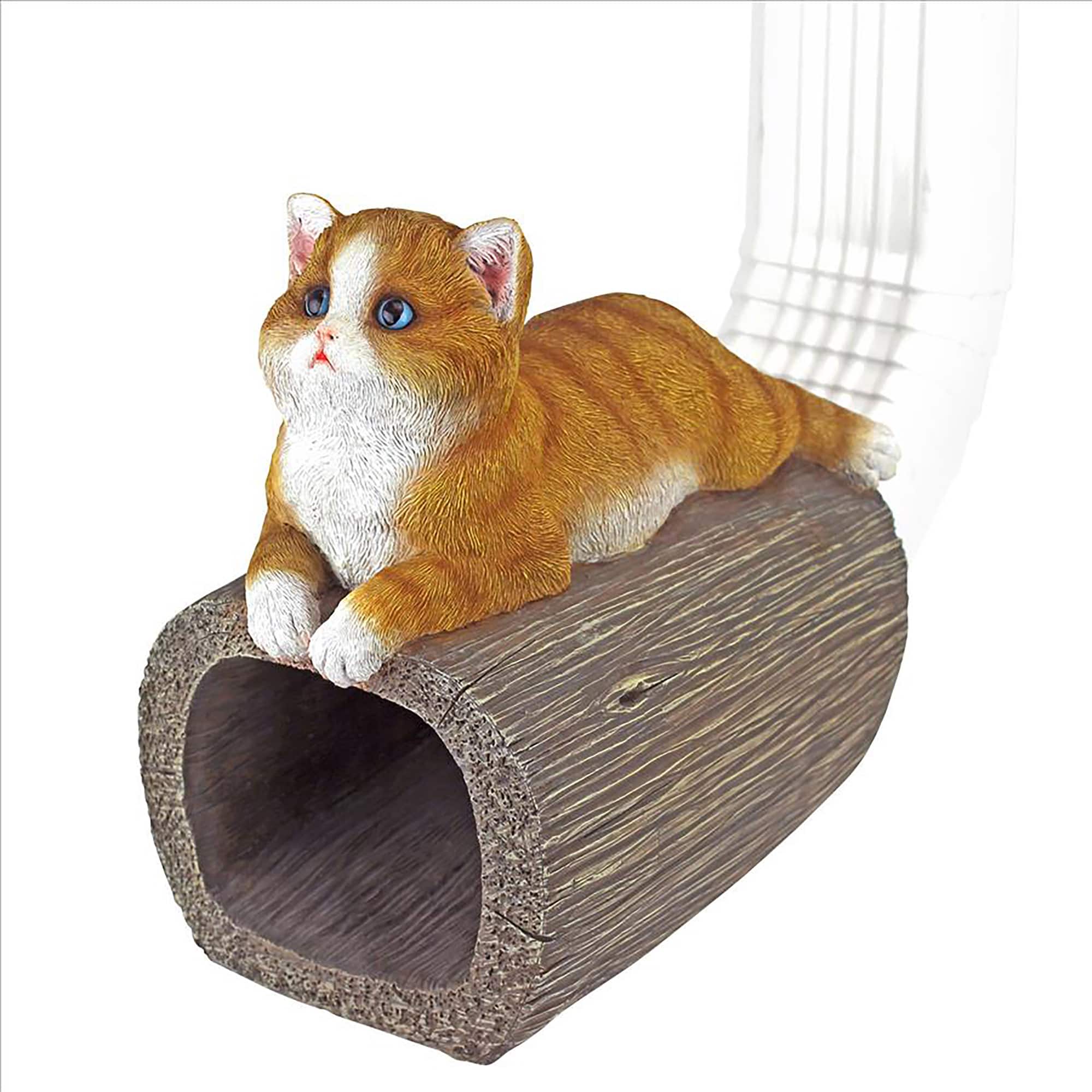 Design Toscano 8&#x22; Kitty Cat Gutter Guardian Downspout Statue