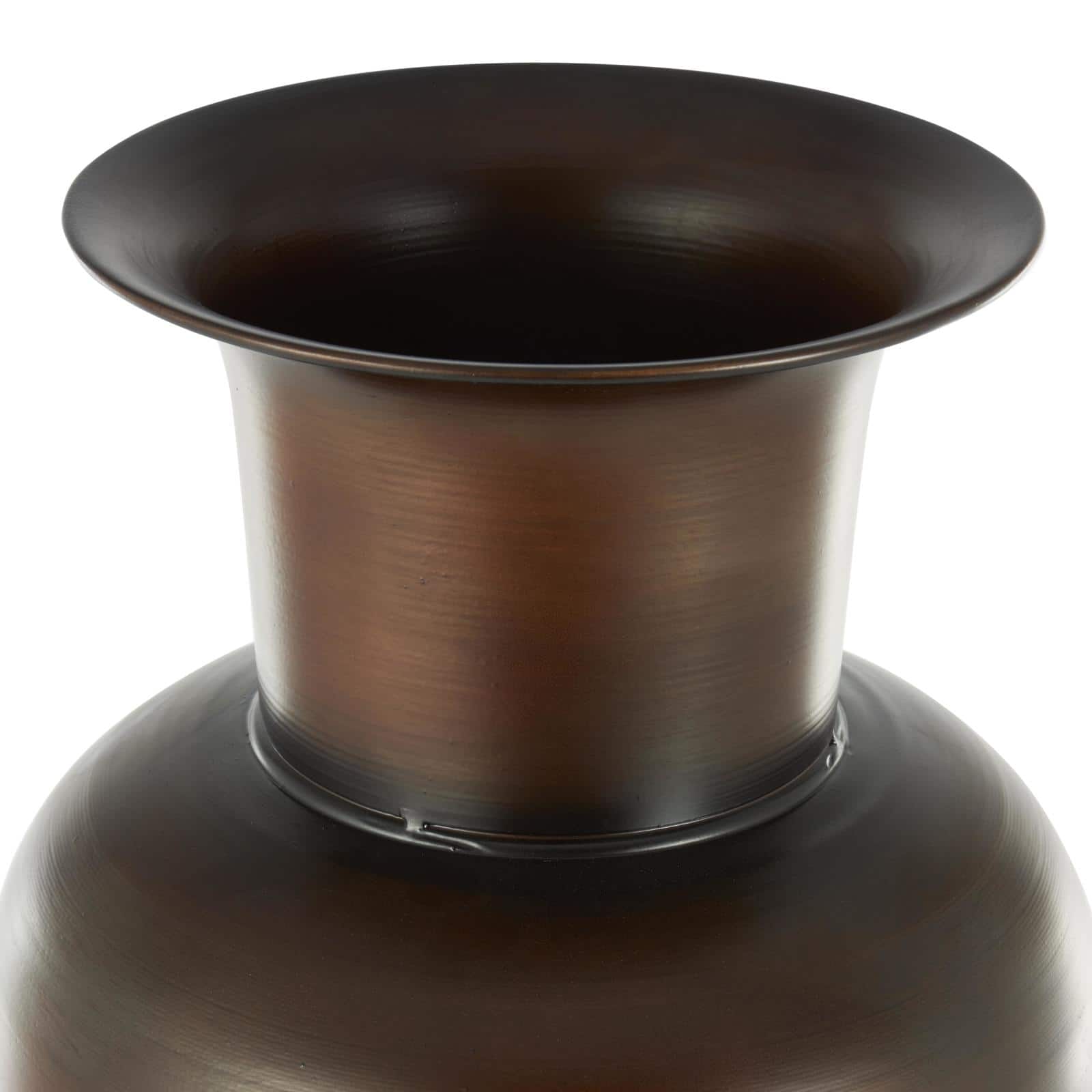 White & Brown Spotted Tapered Floor Metal Vase Set