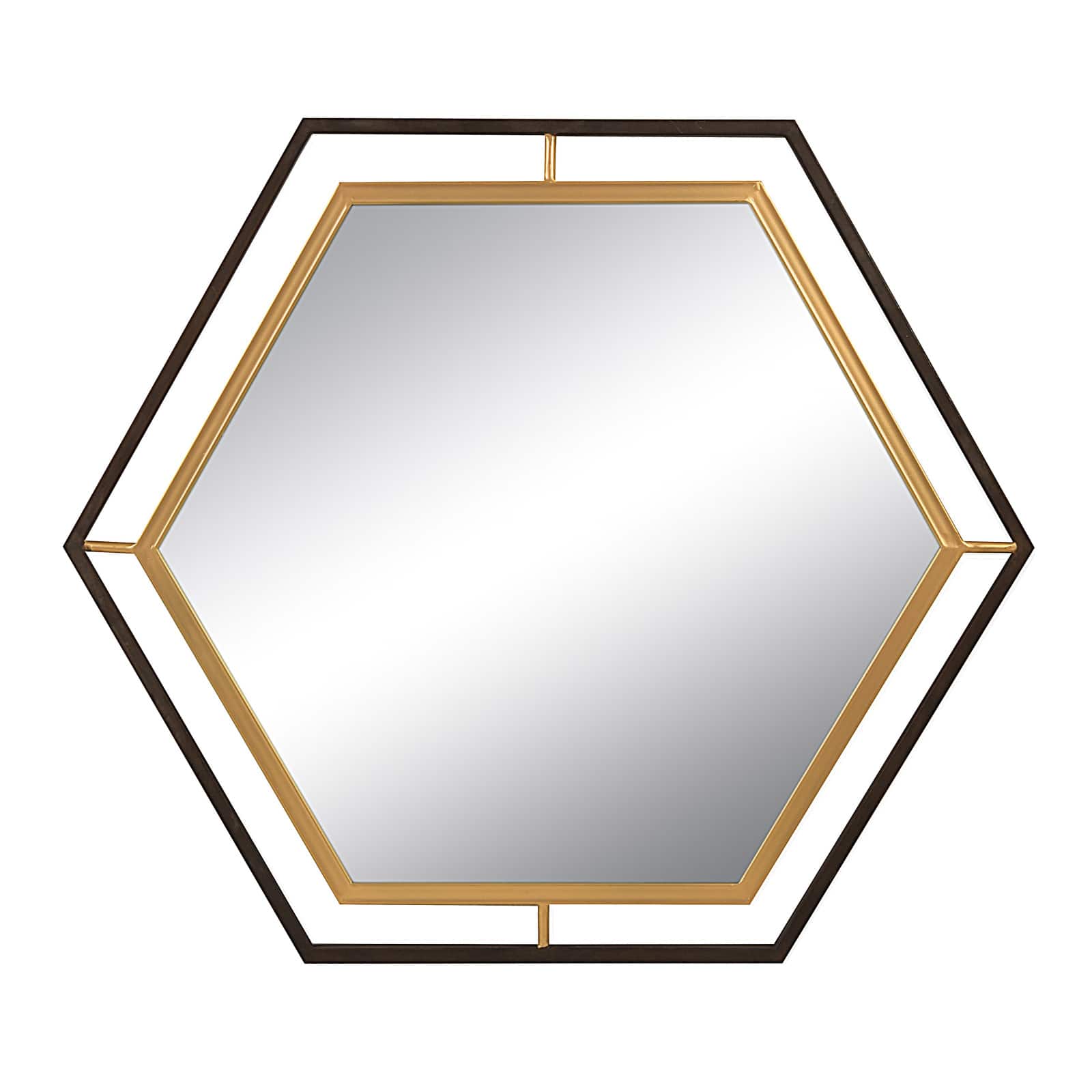 Hello Honey® Two Tone Hexagon Metal Wall Mirror