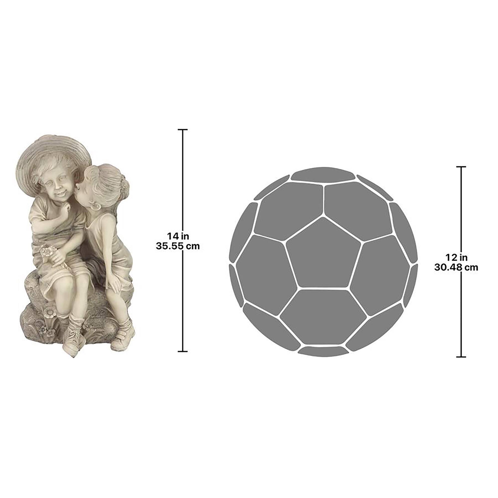 Design Toscano 14&#x22; Kissing Boy &#x26; Girl Statue
