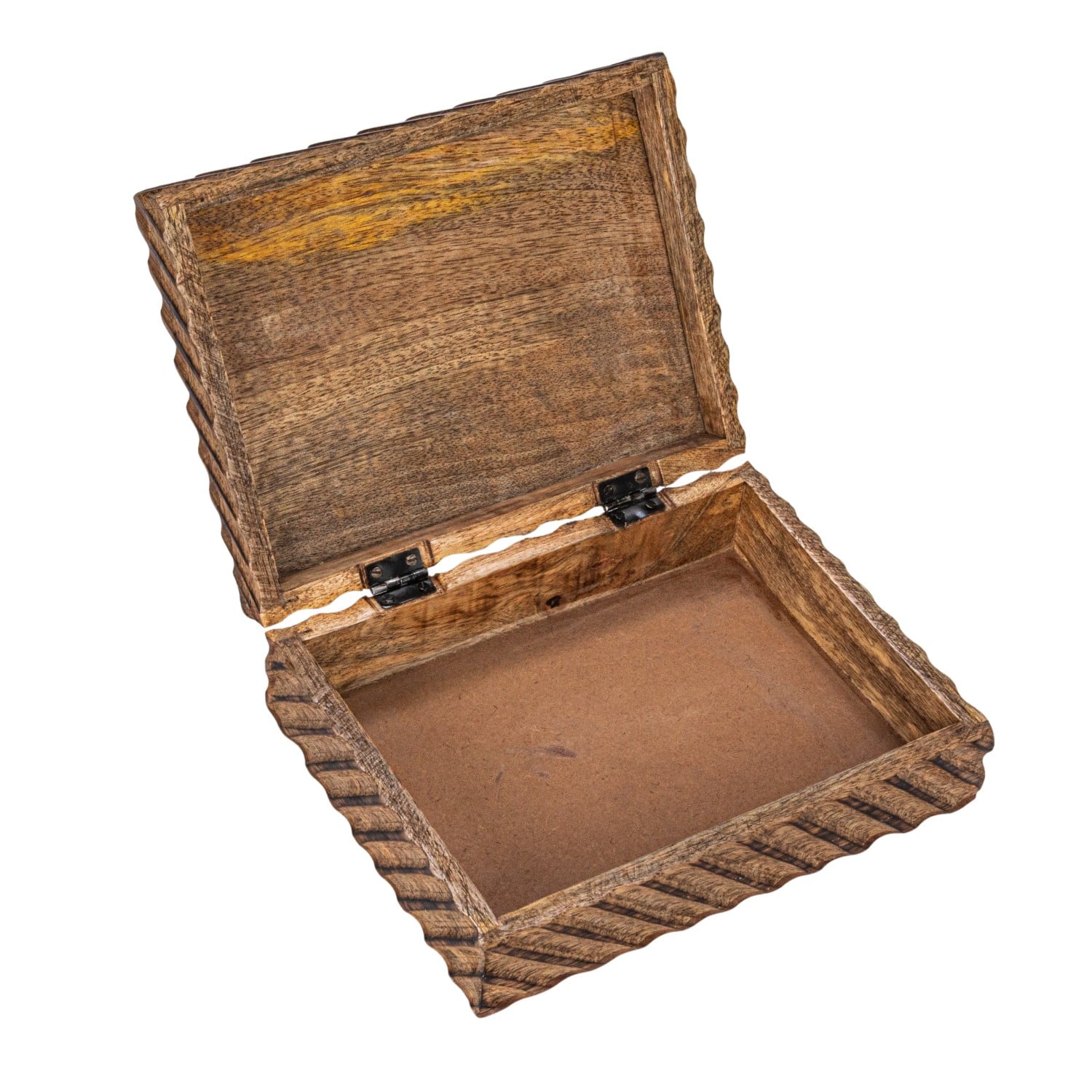 Hello Honey&#xAE; Burnt Finish Hand Carved Mango Wood Nesting Box Set