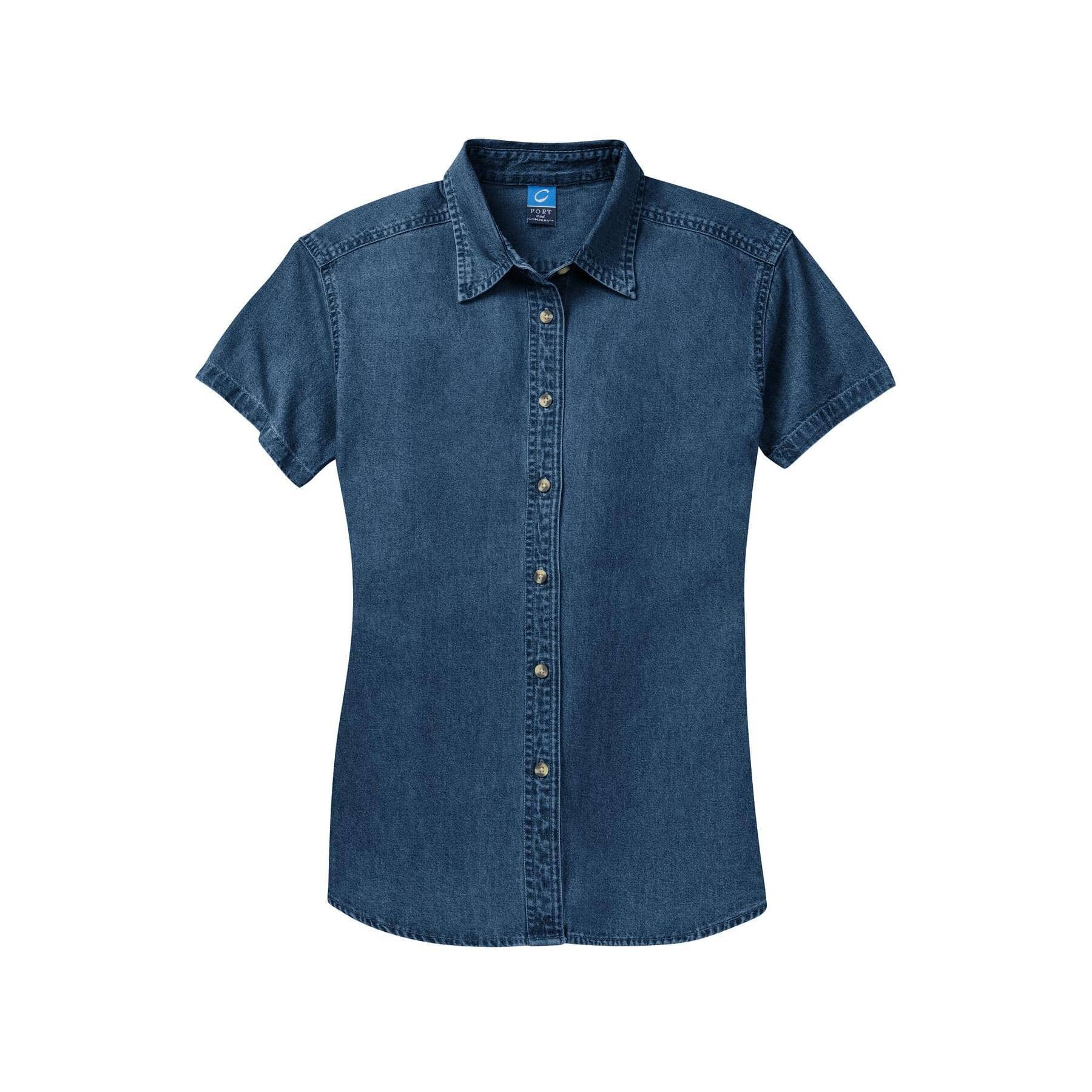 Port & Company® Ladies Short Sleeve Value Denim Shirt