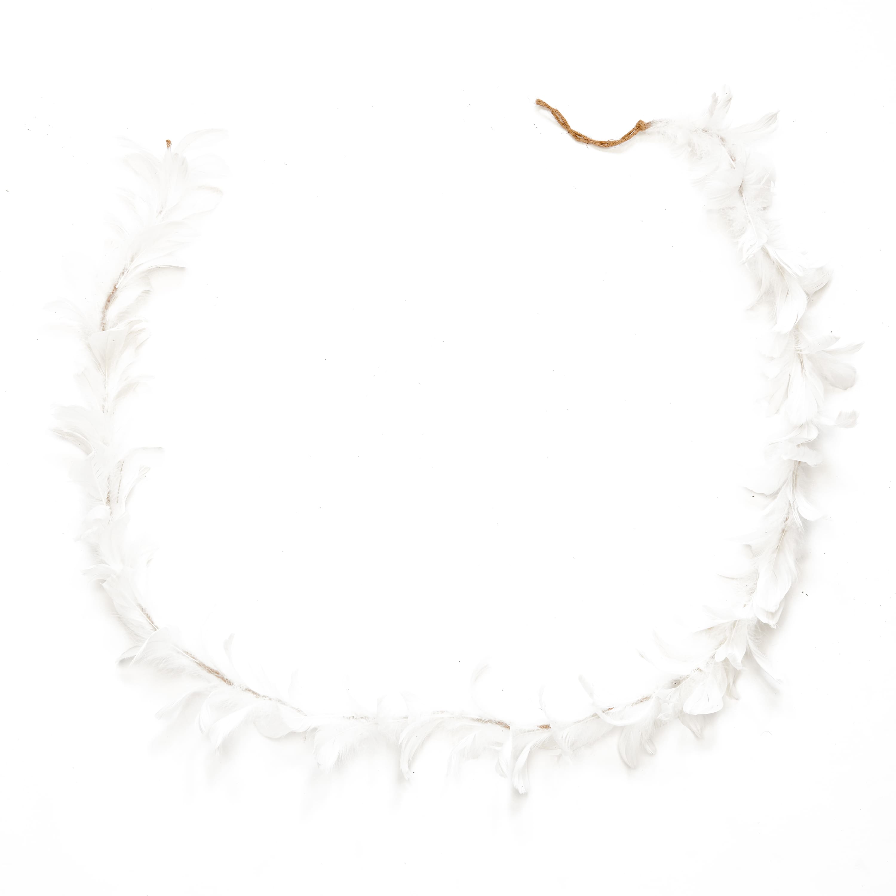 71" White Feather Garland