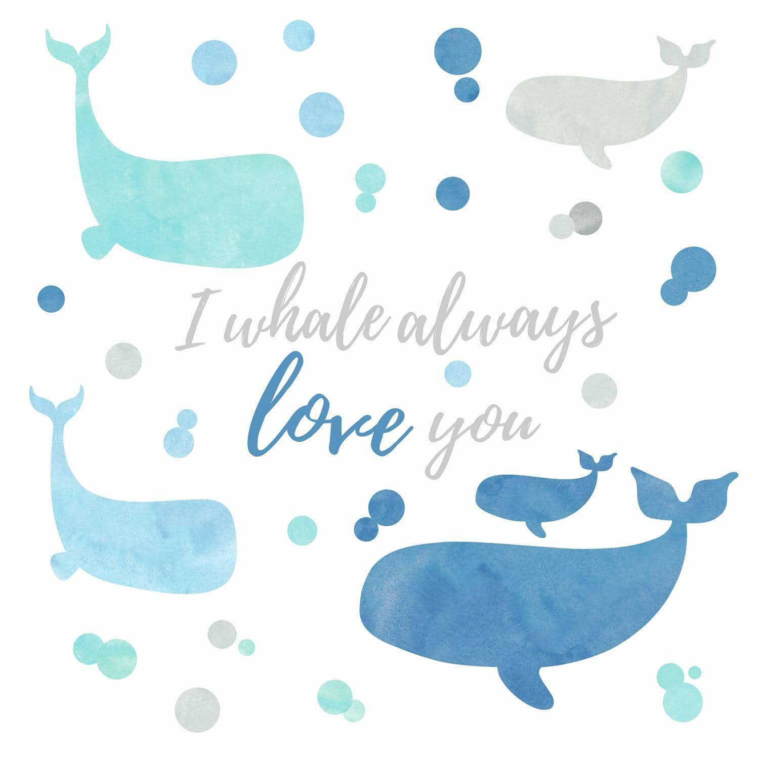 RoomMates I Whale Always Love You Peel &#x26; Stick Giant Wall Decals