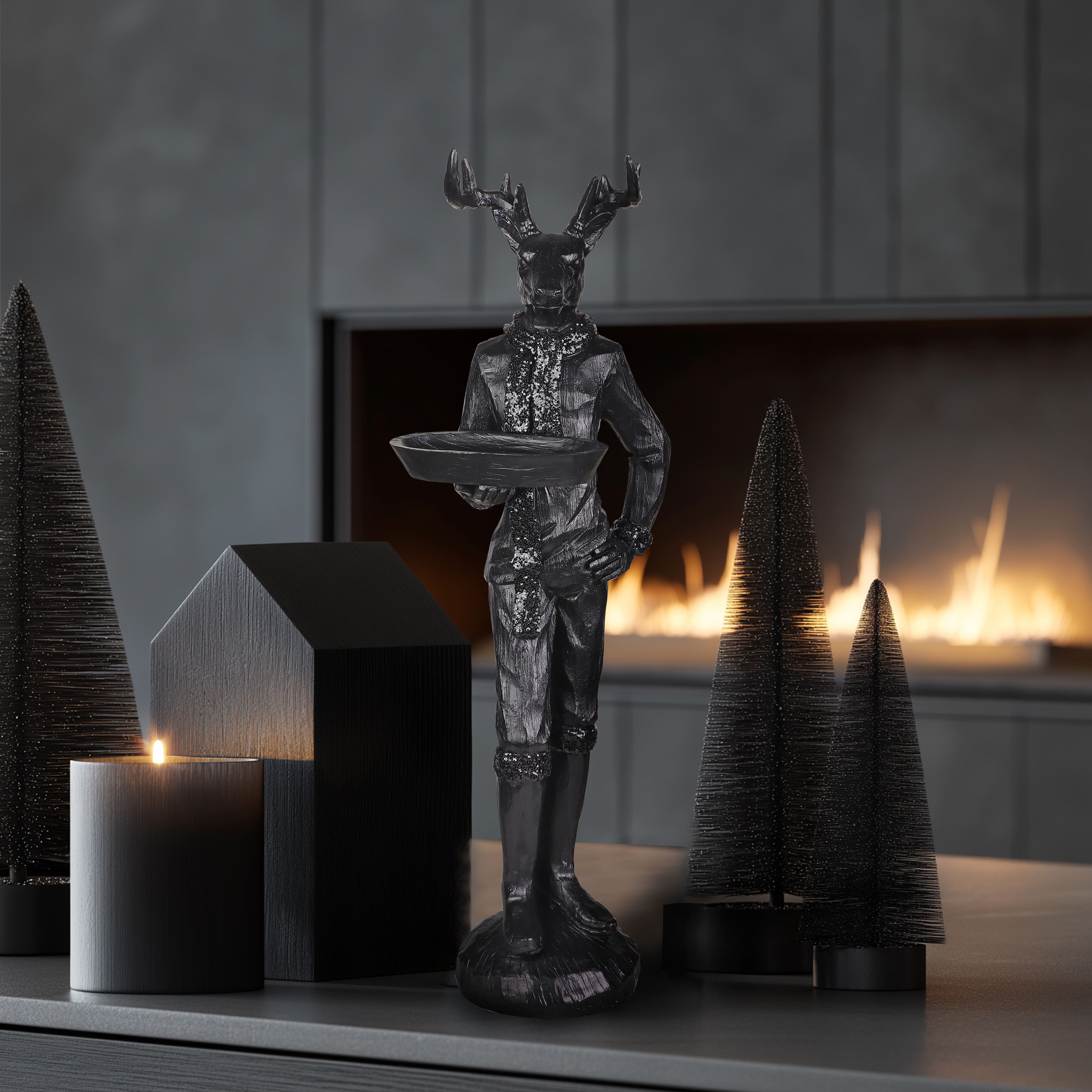 17.75&#x22; Black Deer Butler Tabletop D&#xE9;cor by Ashland&#xAE;