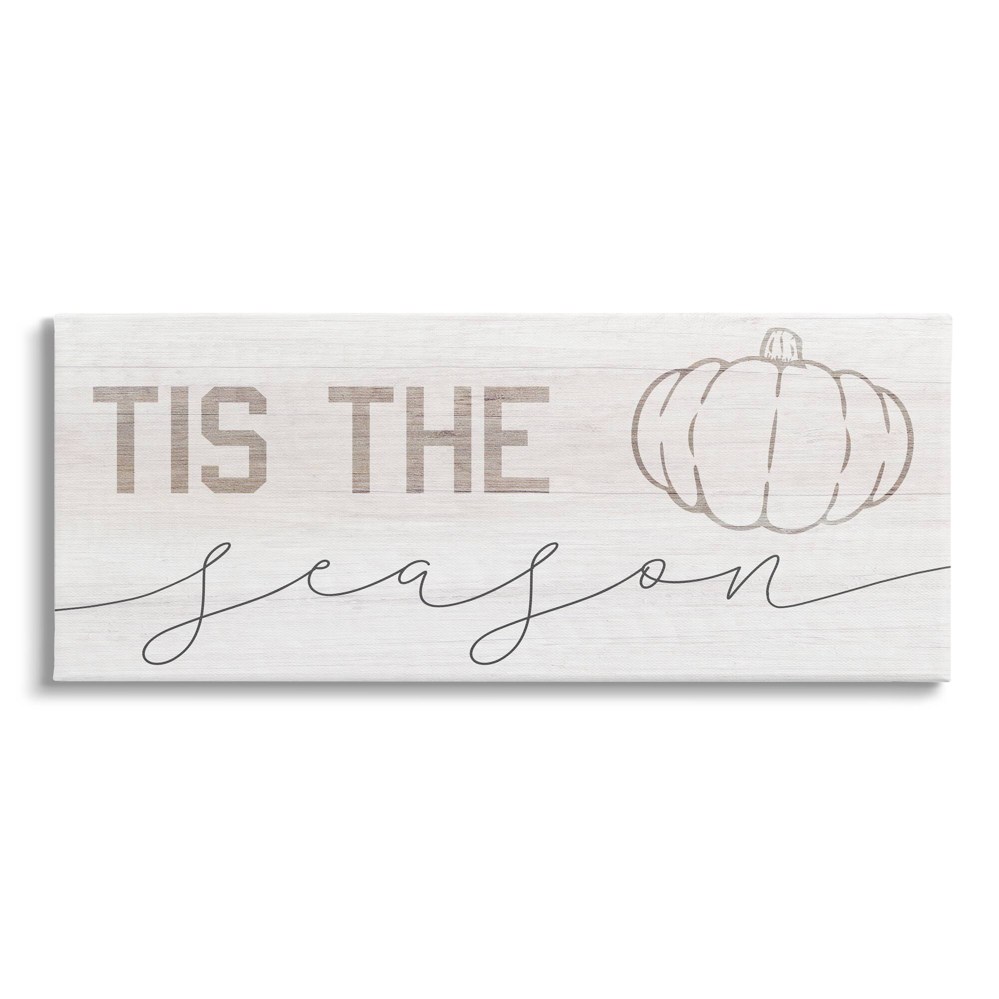 Stupell Industries Tis The Season Pumpkin Canvas Wall Art