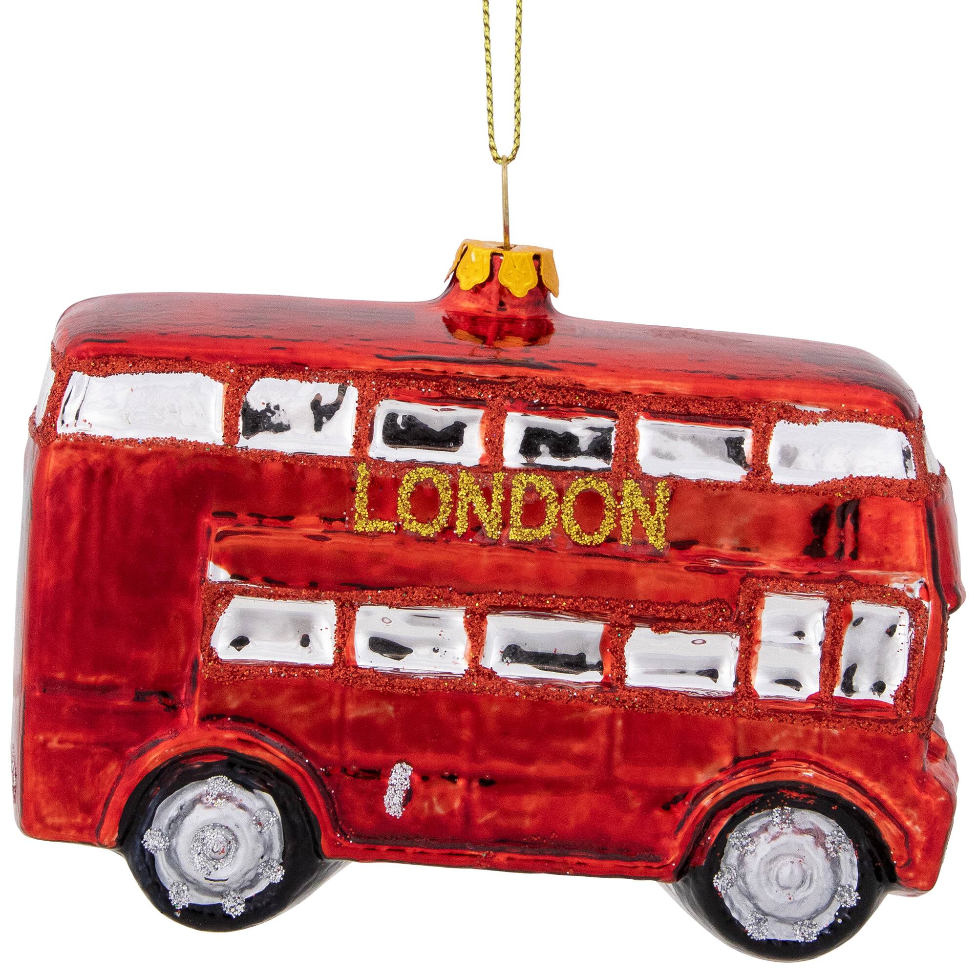 4.5&#x22; Red Double Decker London Tour Bus Christmas Ornament