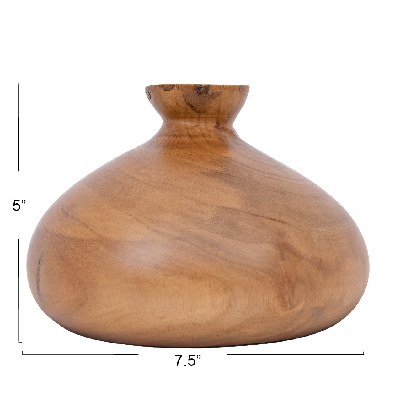 Hello Honey® 5" Walnut Finish Decorative Paulownia Wood Vase