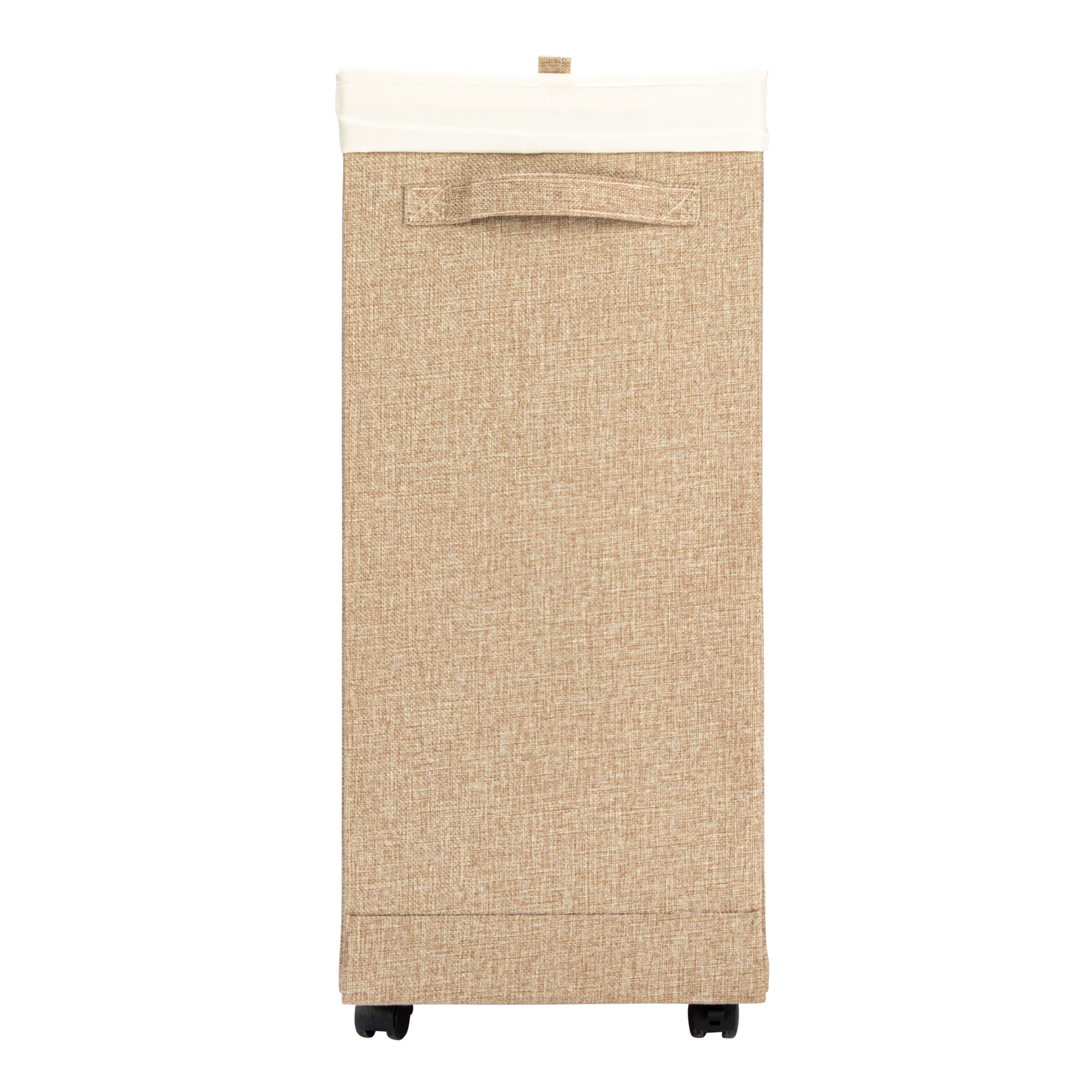 Household Essentials Narrow Collapsible Laundry Hamper with Liner &#x26; Lid