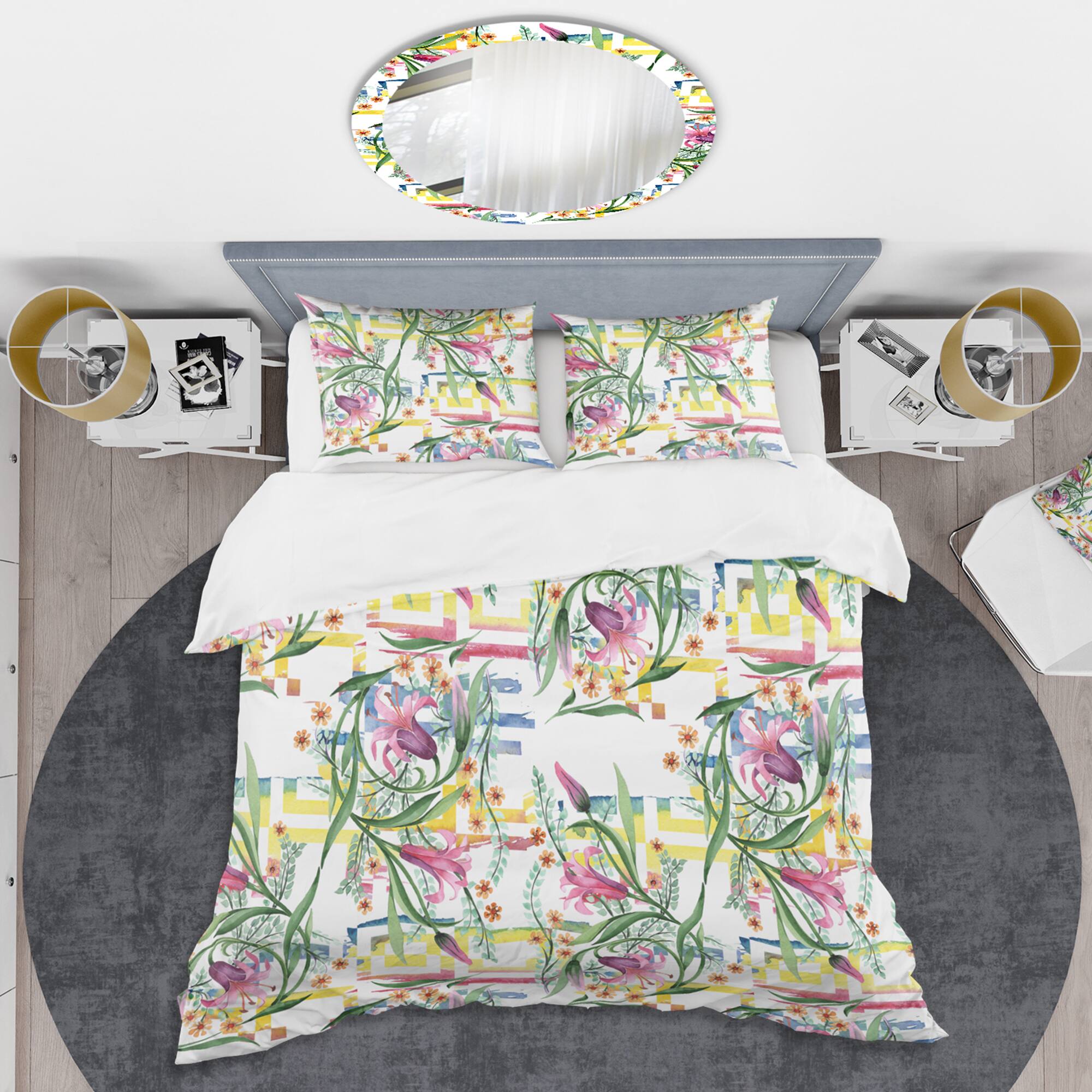 Designart 'Floral Botanical Retro XI' Mid-Century Duvet Cover Set