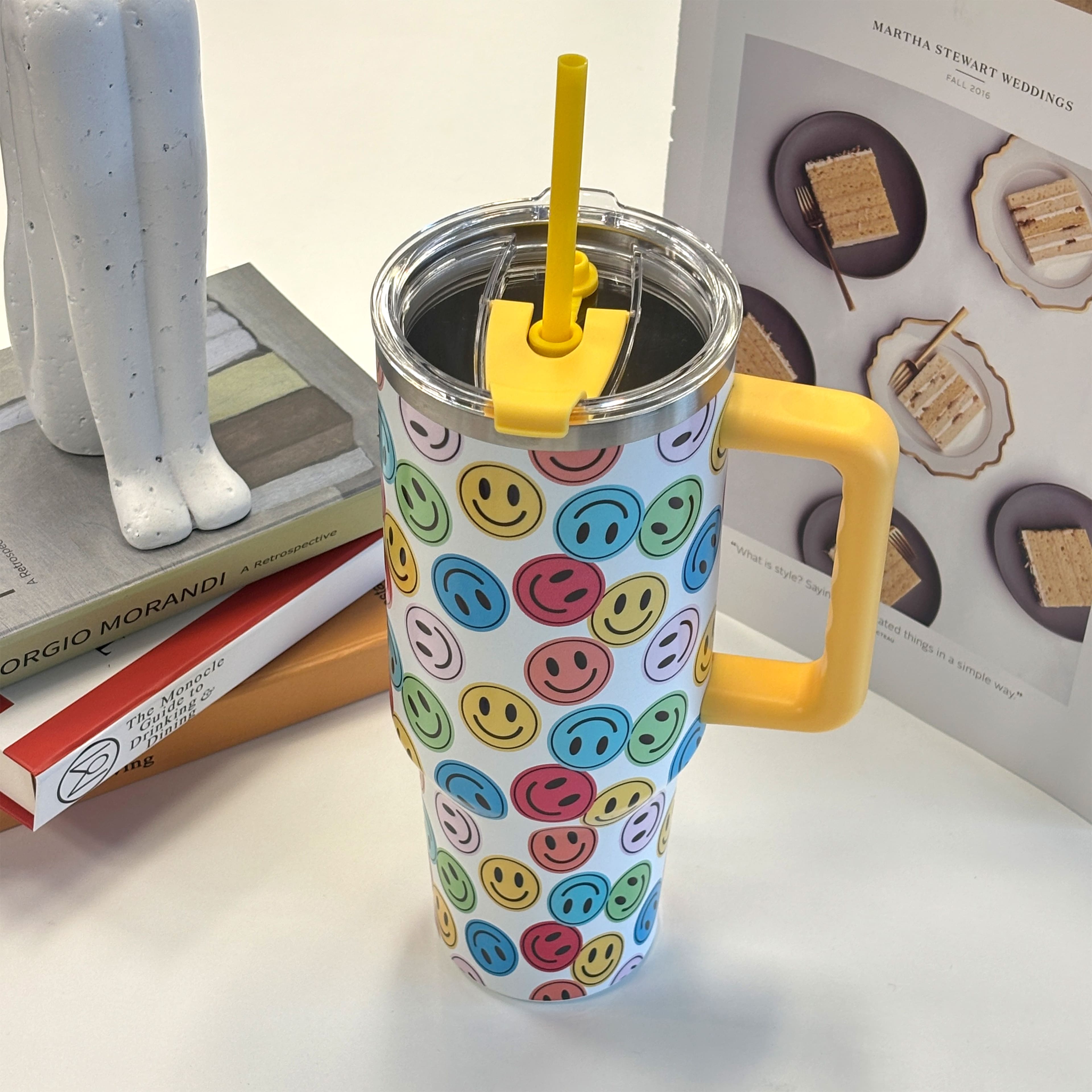 40oz. Smiley Face Stainless Steel Insulated Tumbler by Ashland&#xAE;