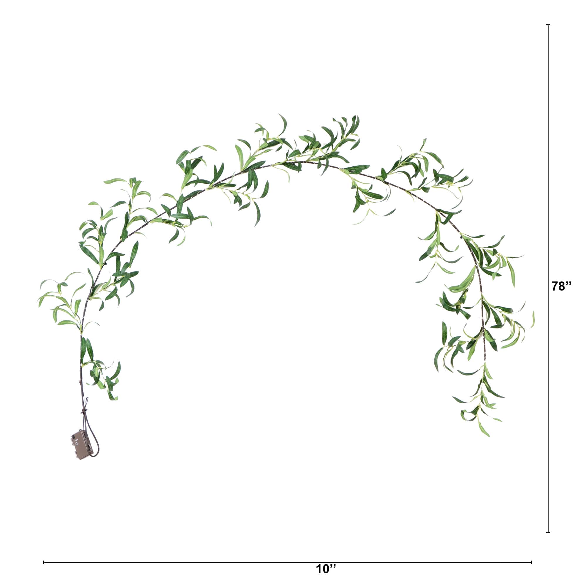 6.5ft. Pre-Lit LED Green Olive Leaf Garland