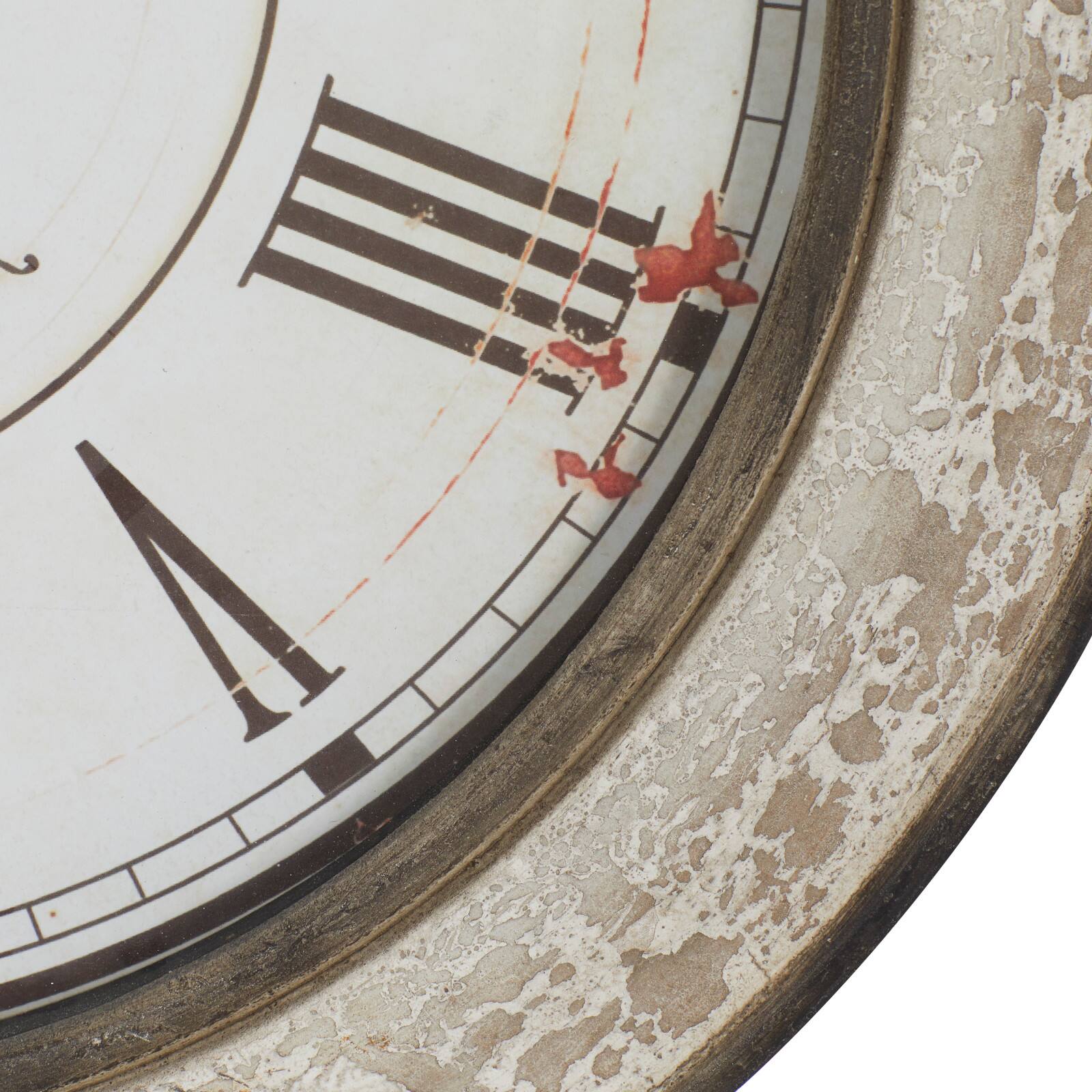 Cream Vintage Wood Wall Clock, 24&#x22; x 24&#x22;