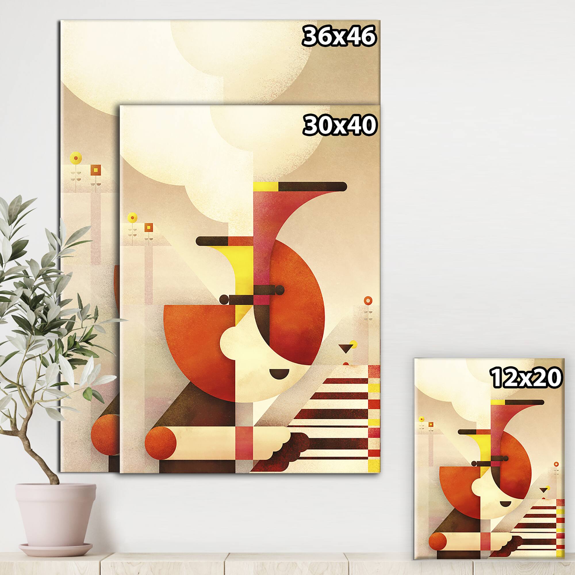 Designart - All That Jazz - Mid-Century Modern Premium Canvas Wall Art