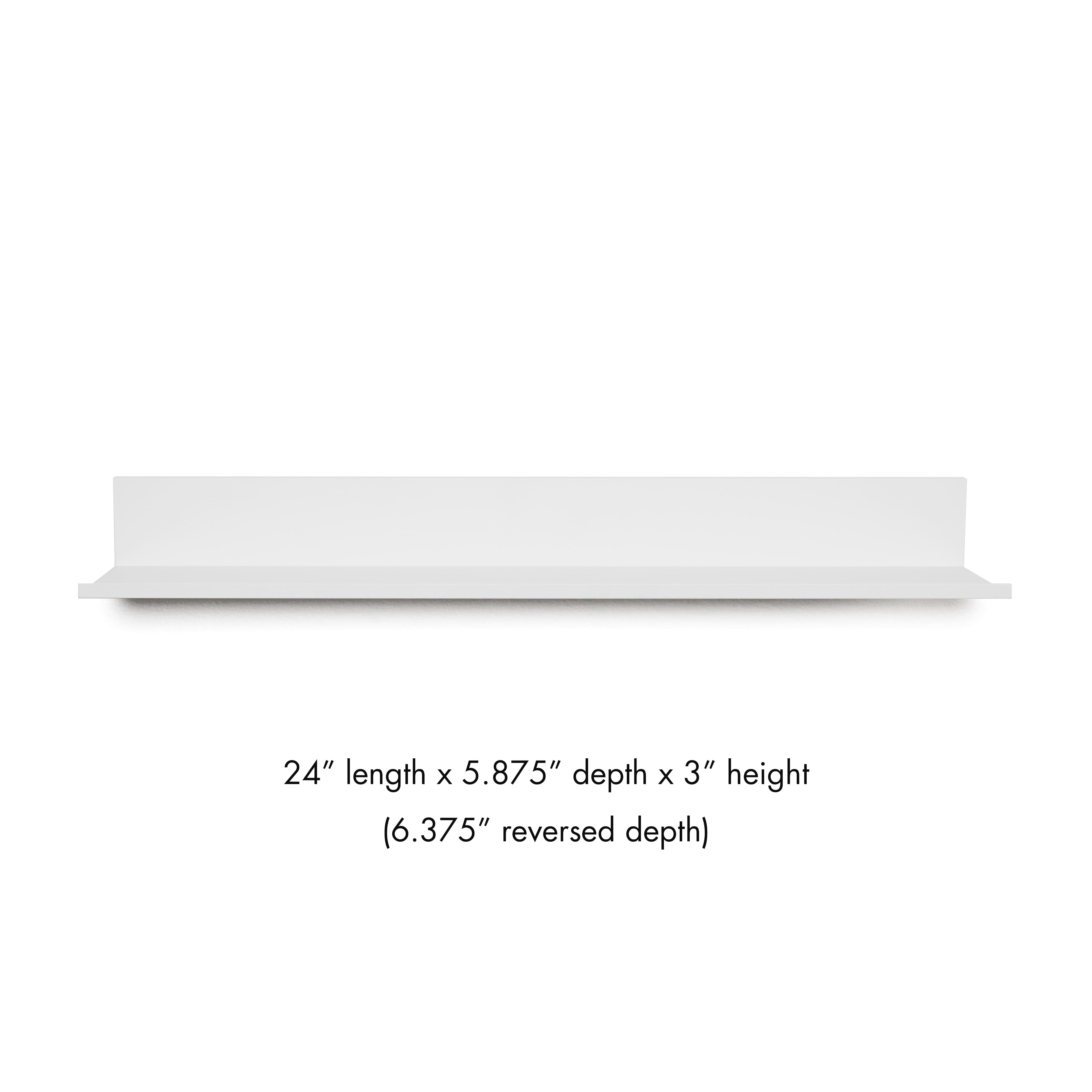 Hangz™ White Reversible No Stud 6" Depth Floating Shelf
