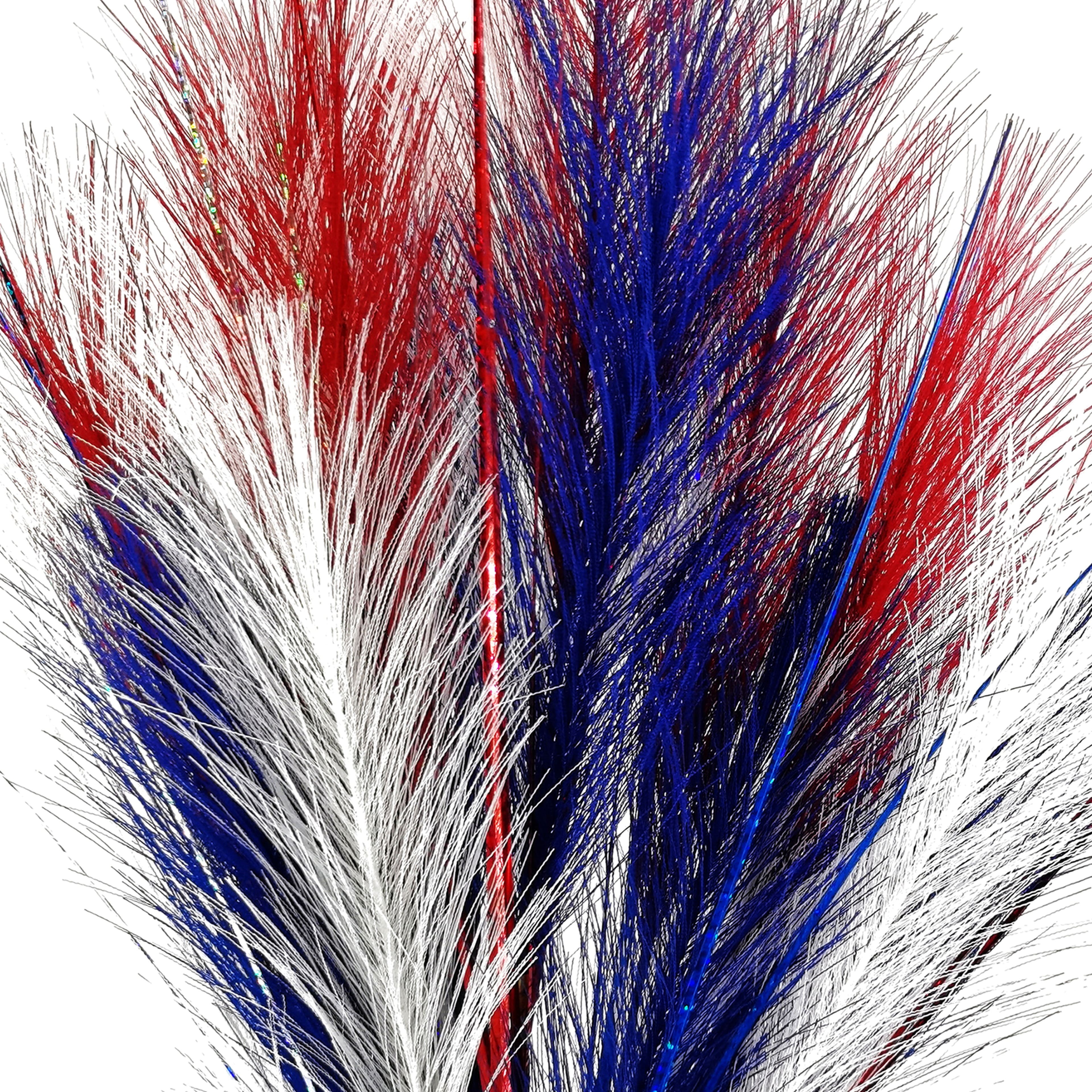 22&#x22; Red, White &#x26; Blue Pampas Bush with Tinsel by Celebrate It&#x2122;