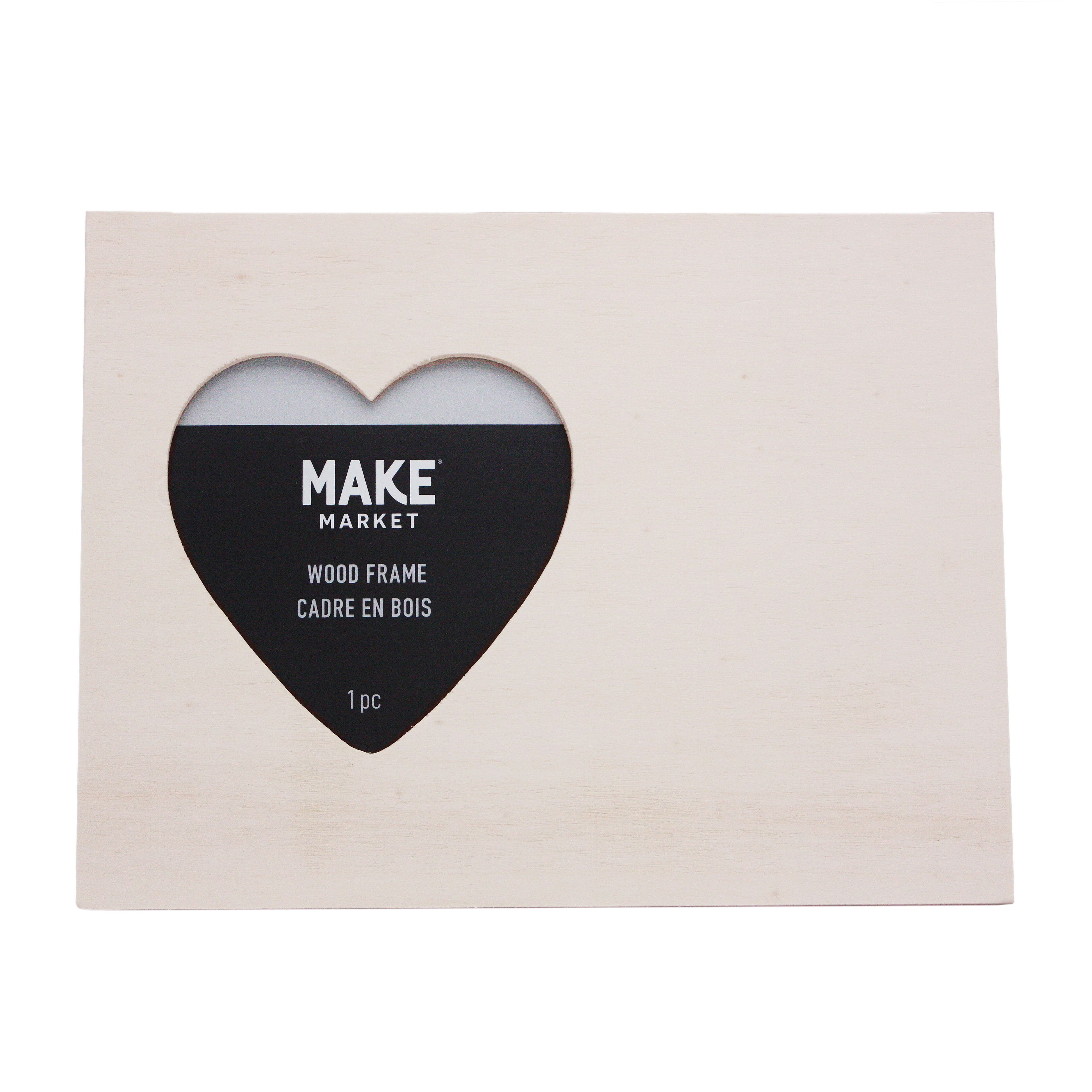 24 Pack: 8.5" x 6.5" Wood Frame with Heart Opening by Make Market®