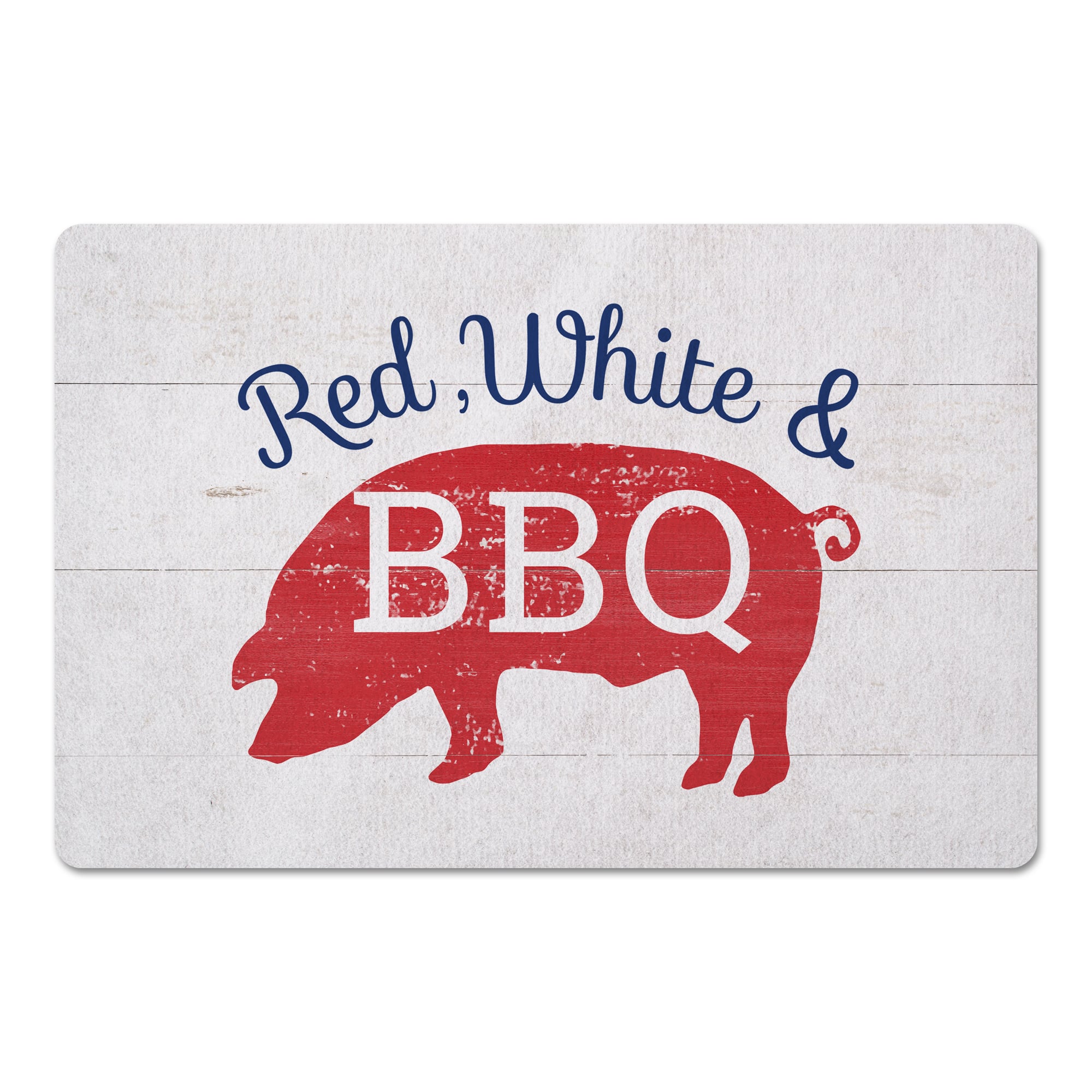 Red, White &#x26; BBQ Floor Mat