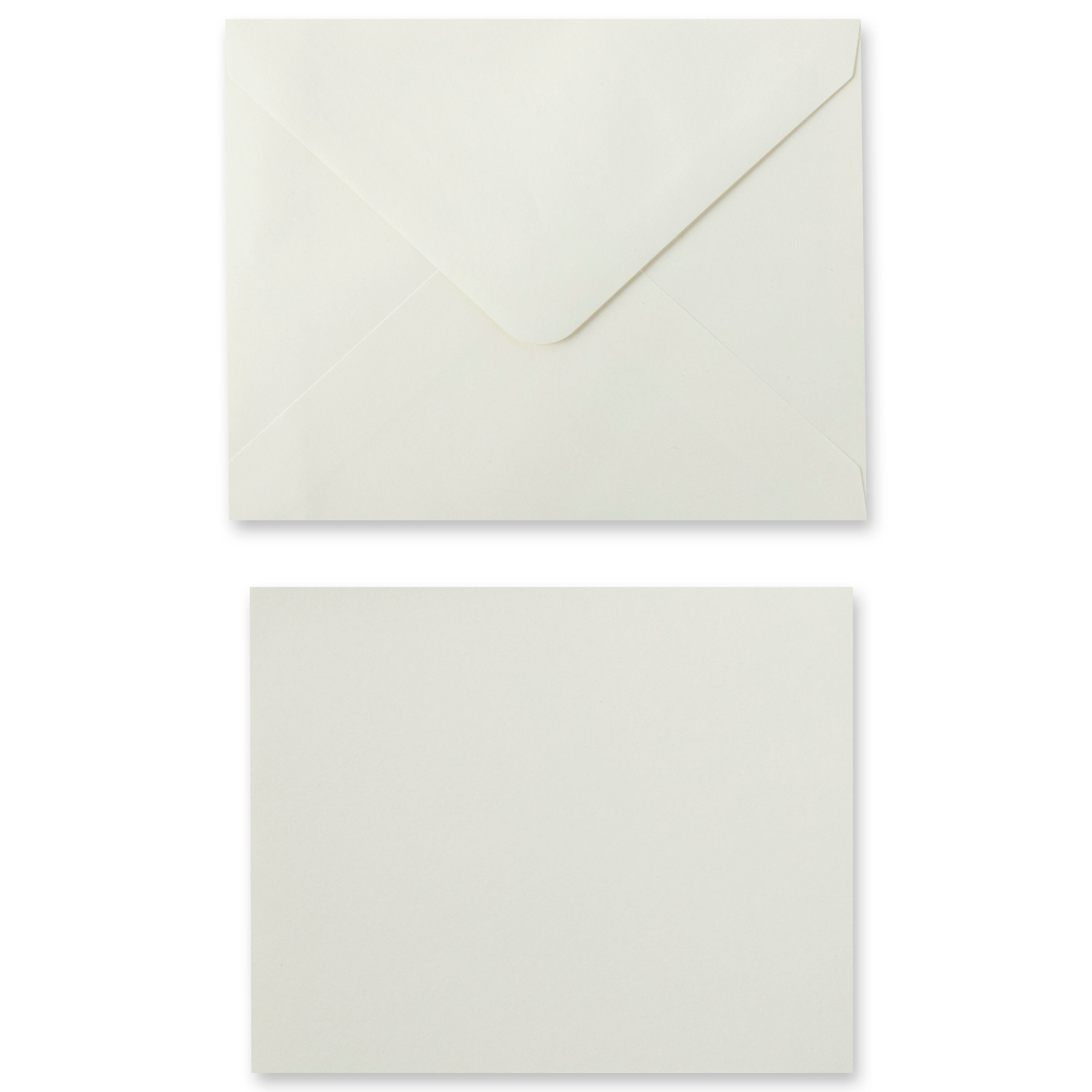 10 Sets of Ivory Flat Envelopes & Cards by Recollections™, 4.25" x 5.5"