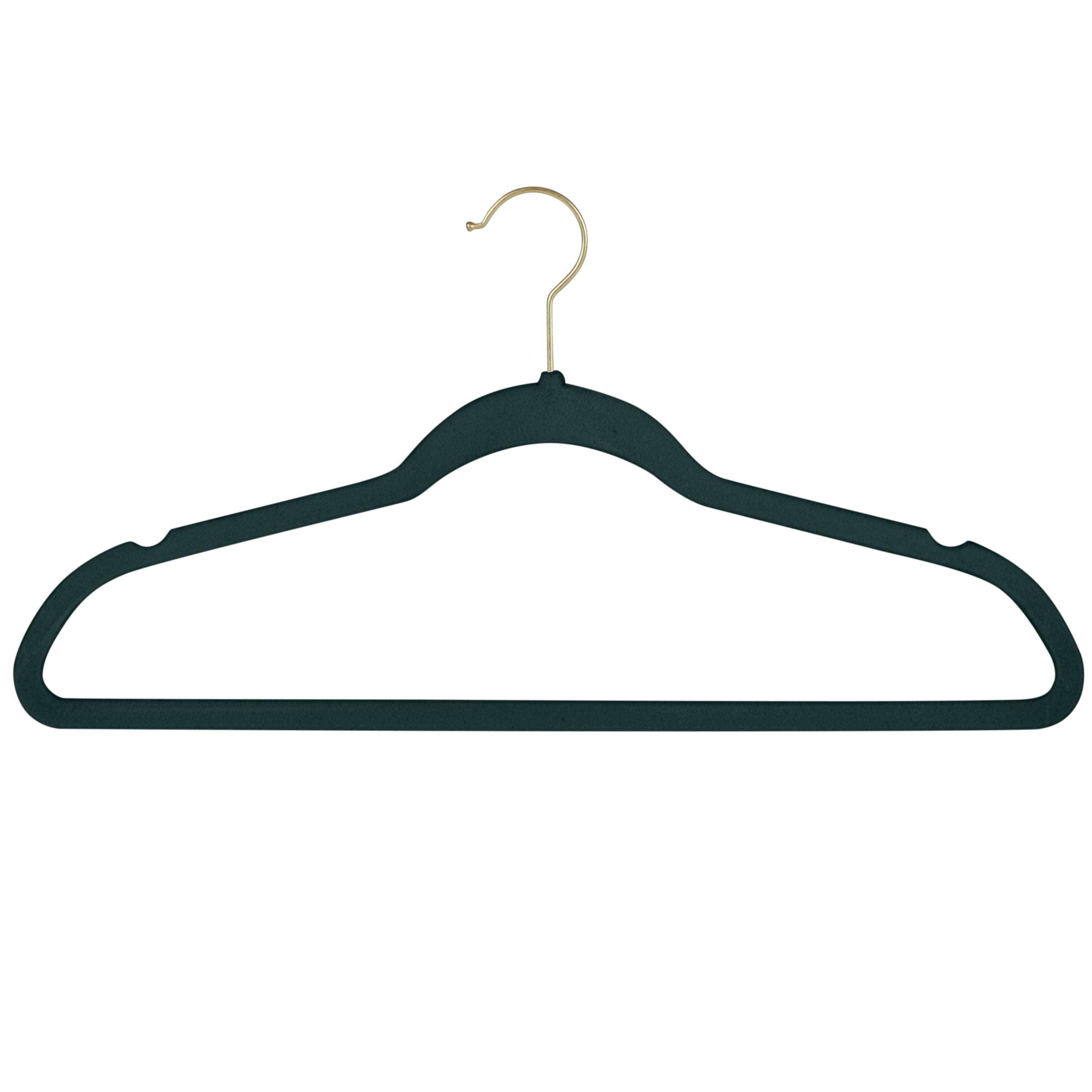 Simplify Slim Velvet Gold Hook Hangers, 25ct.