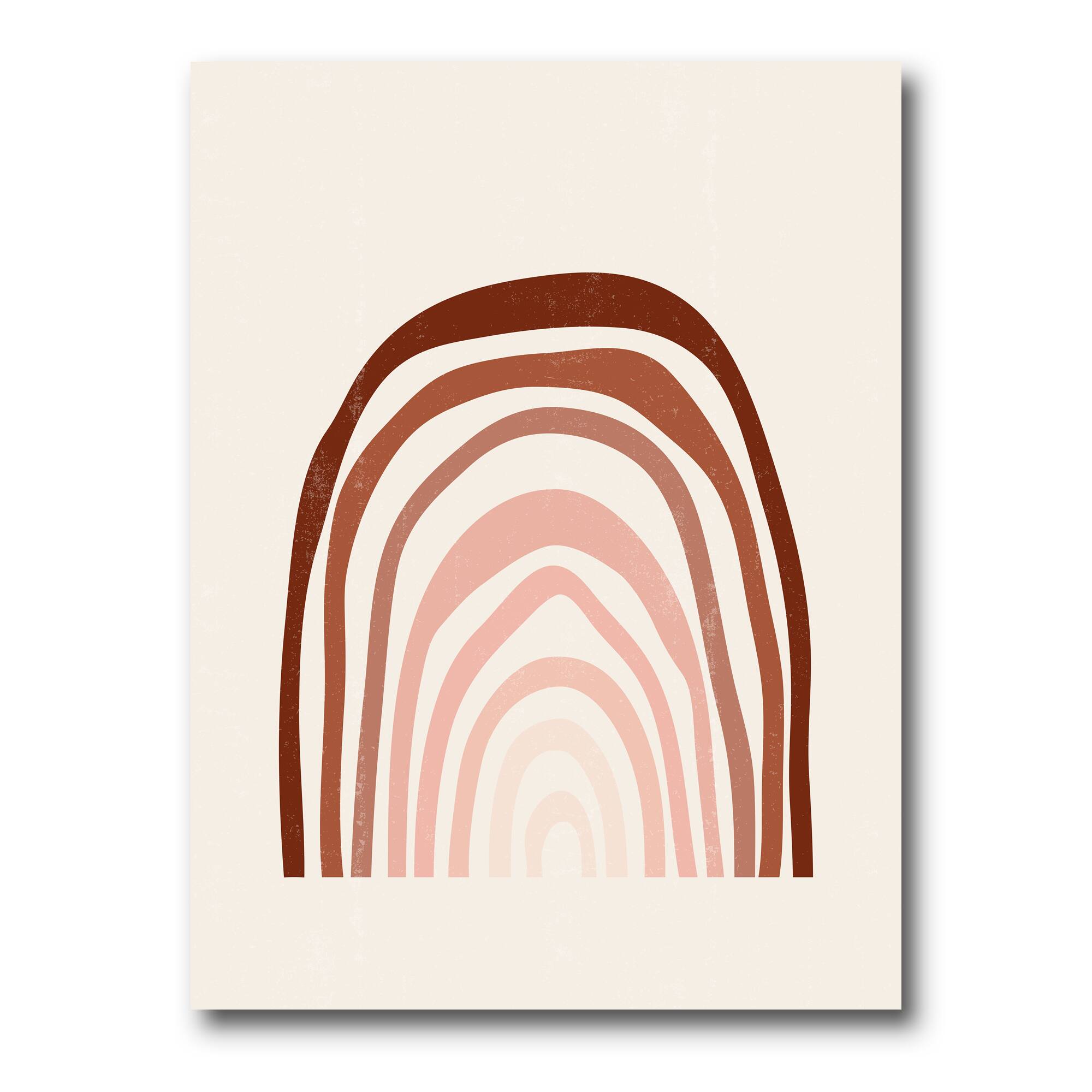 Designart - Terracotta Minimalist Boho Rainbow I - Modern Canvas Wall Art Print
