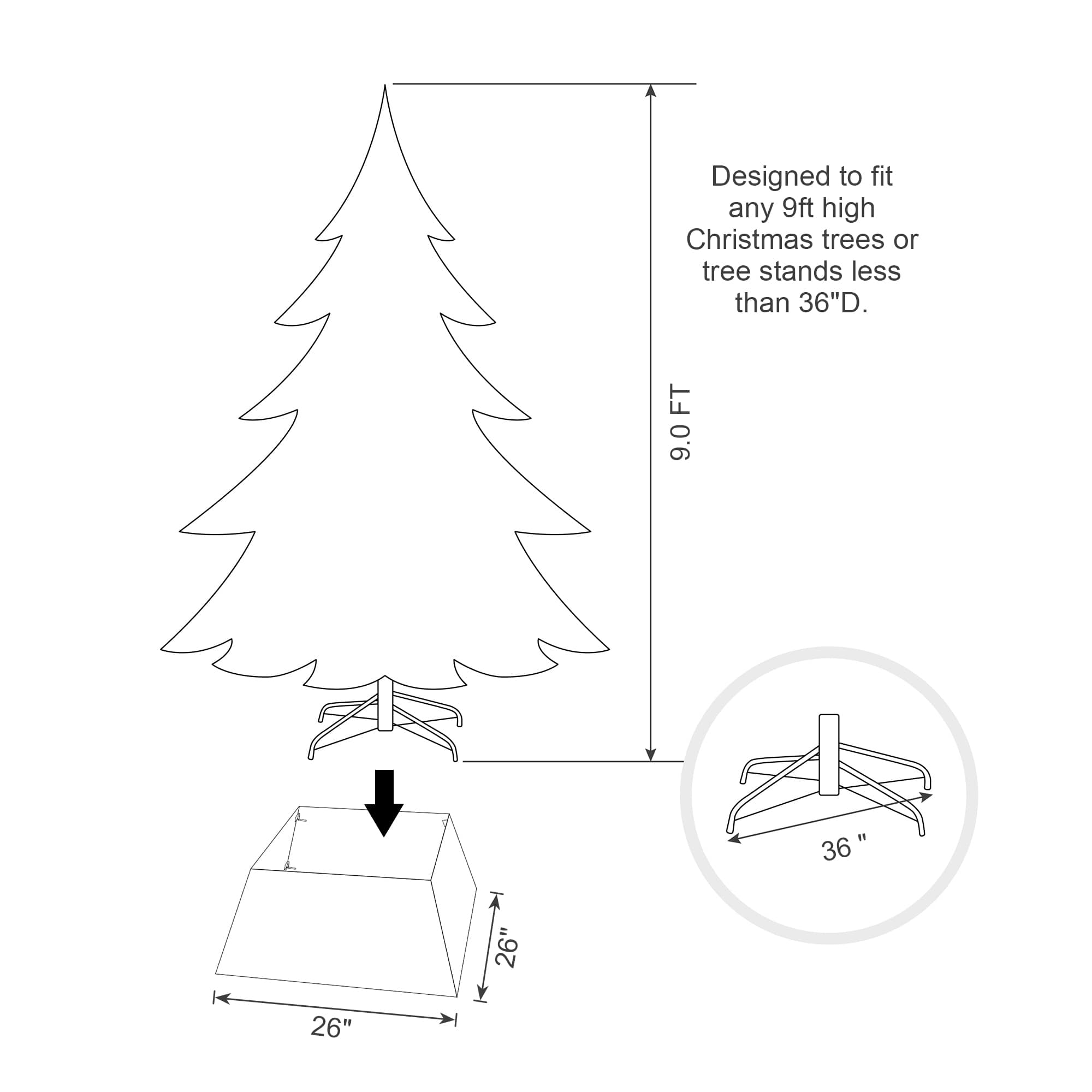 Glitzhome® 25.75" Red Trapezoid Metal Weave Tree Collar