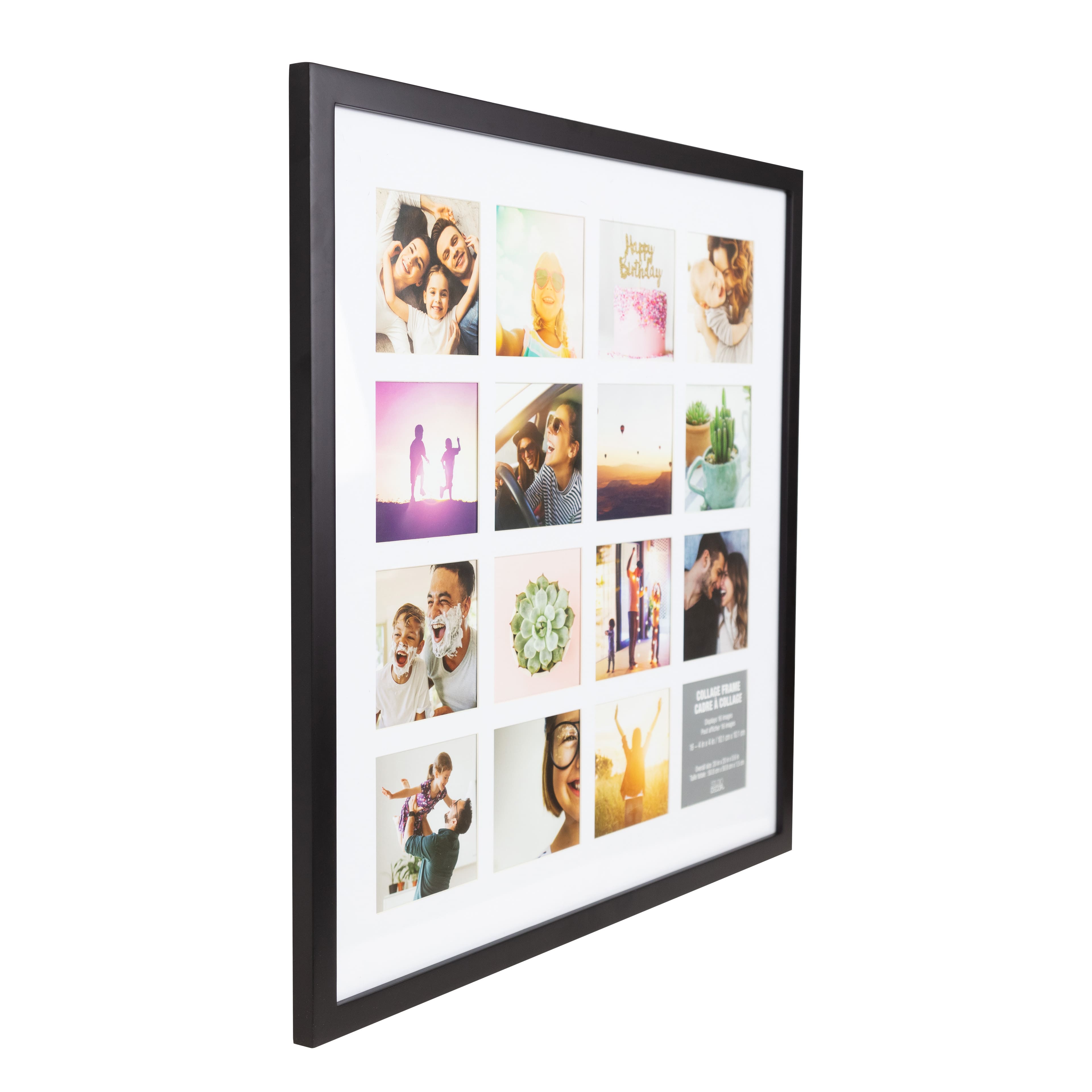 6 Pack: 16 Opening Black 4" x 4" Collage Frame with Mat by Studio Décor®