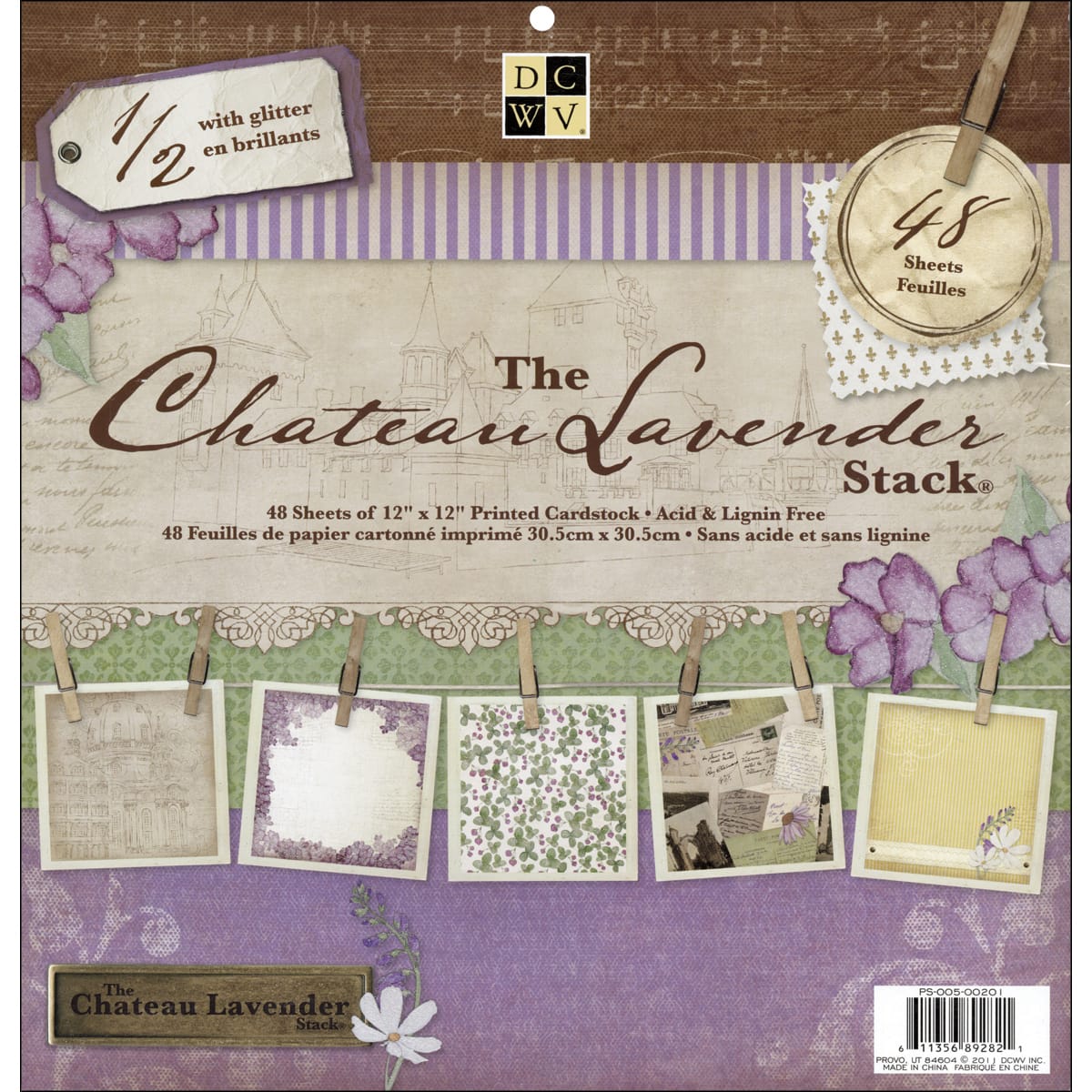 DCWV&#xAE; Chateau Lavender 12&#x22; x 12&#x22; Single-Sided Cardstock Paper
