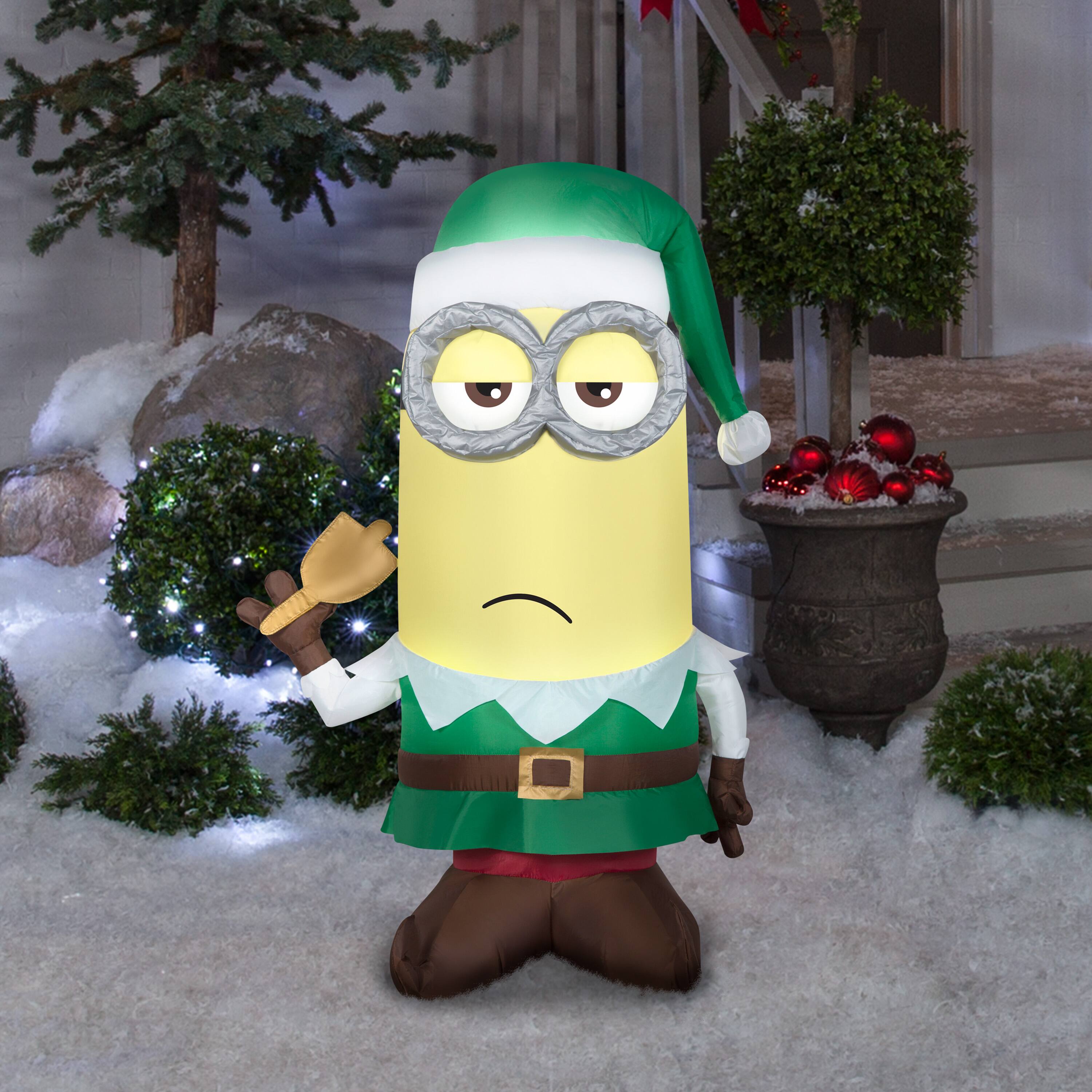 3.5ft. Airblown® Inflatable Kevin as Elf with Bell