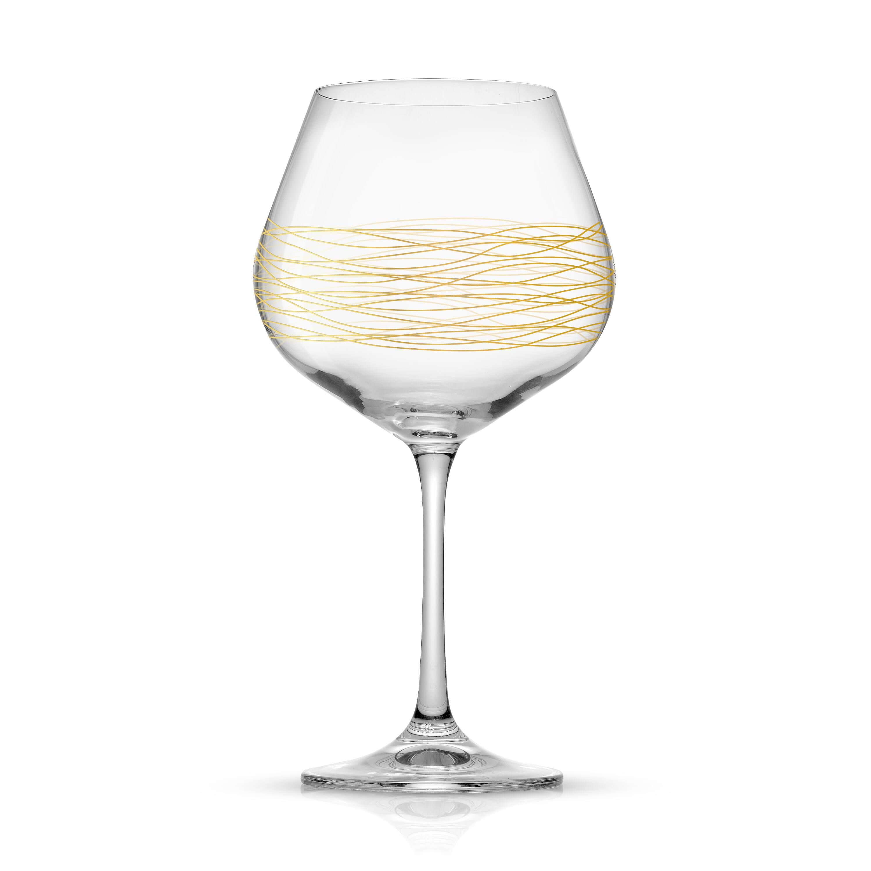 JoyJolt® Golden Royale 21oz. Crystal Round Red Wine Goblets, 2ct.