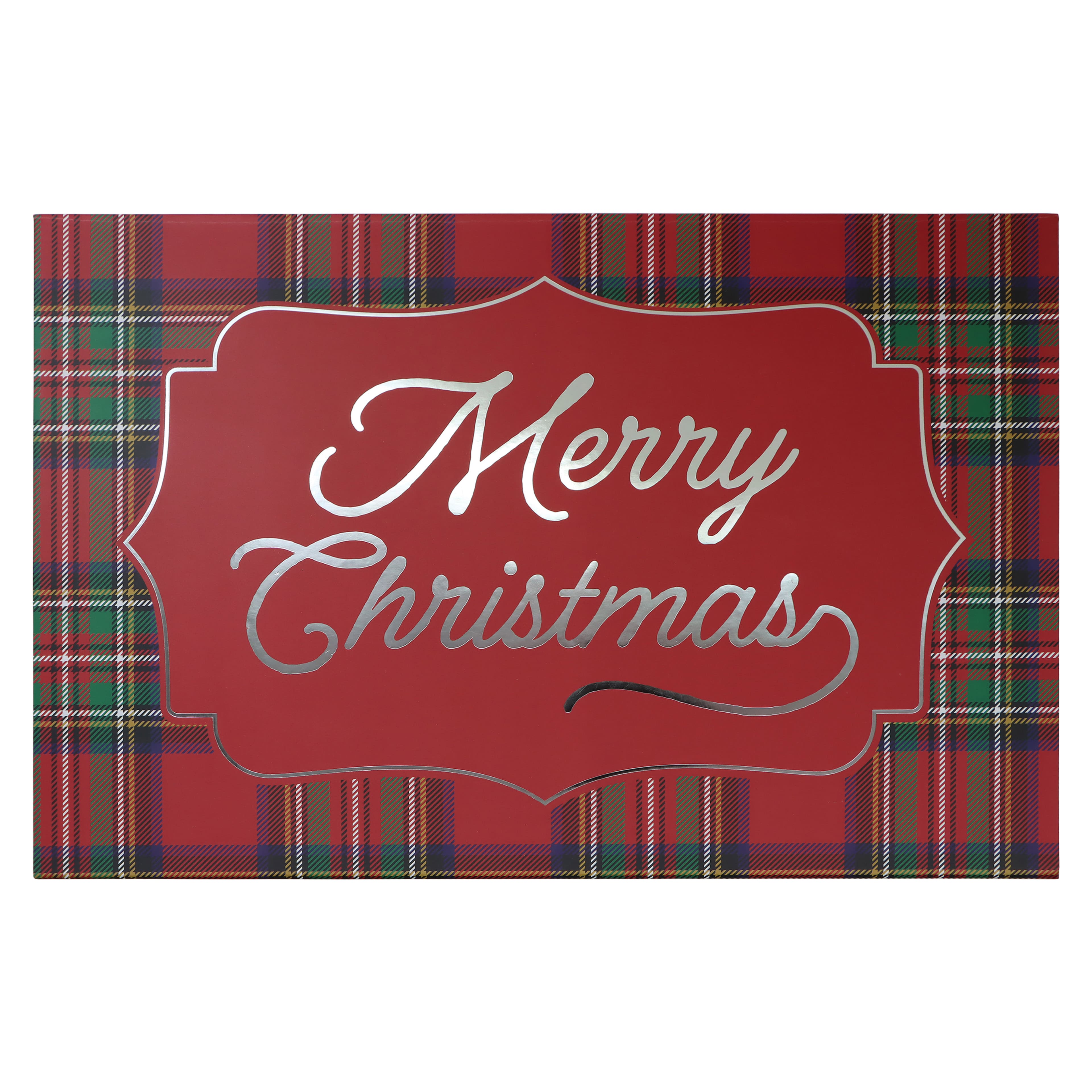 Medium Plaid Merry Christmas Decorative Box by Ashland&#xAE;