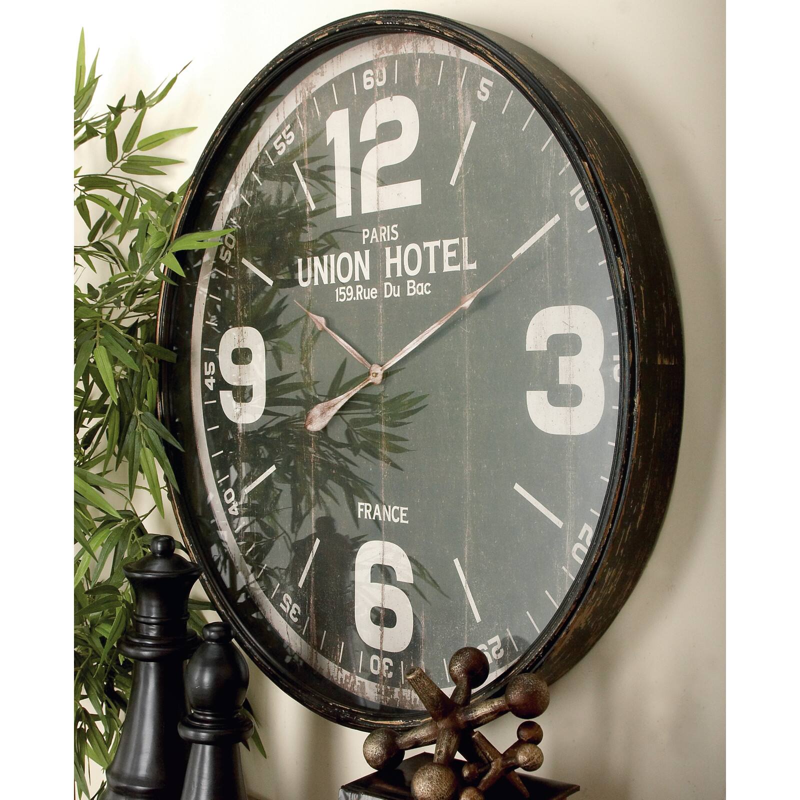 Black Speedometer Style Round Metal Wall Clock