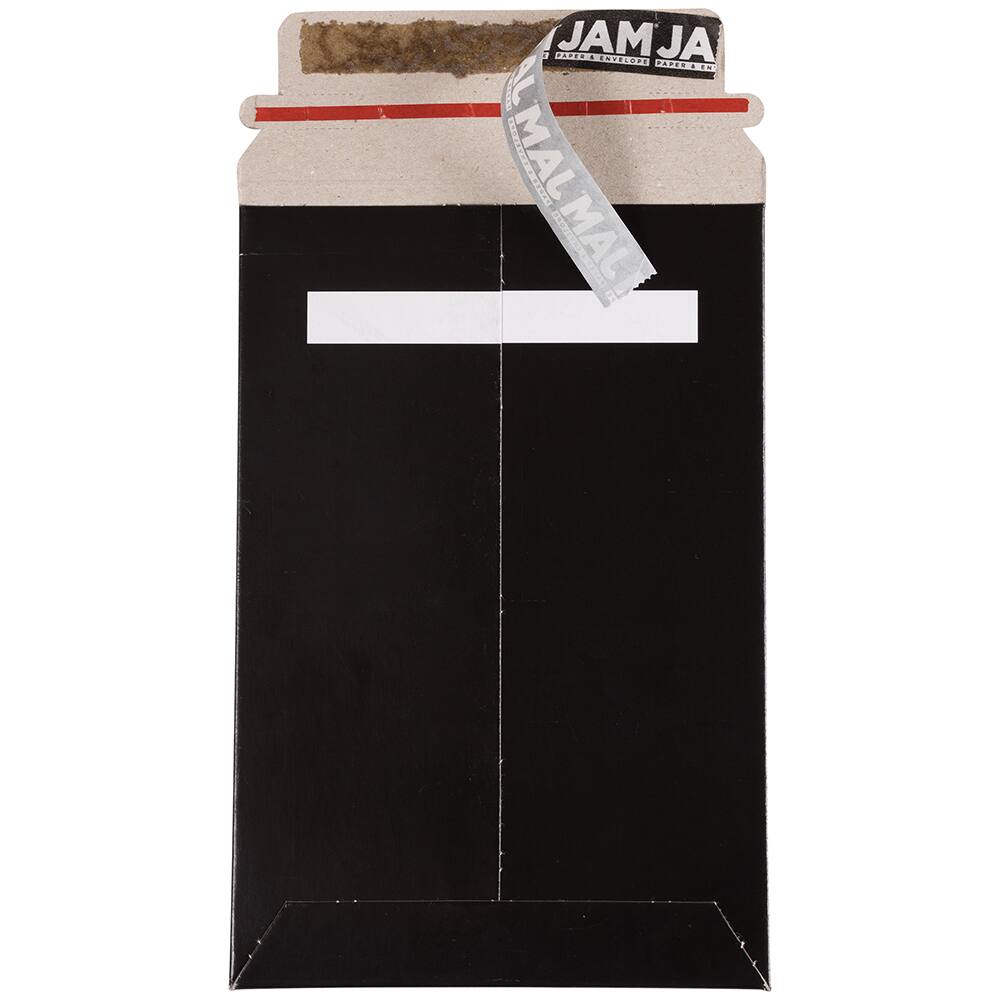 JAM Paper 6&#x22; x 9&#x22; Black Flat Photo Mailer Peel &#x26; Seal Closure Envelopes, 6ct.