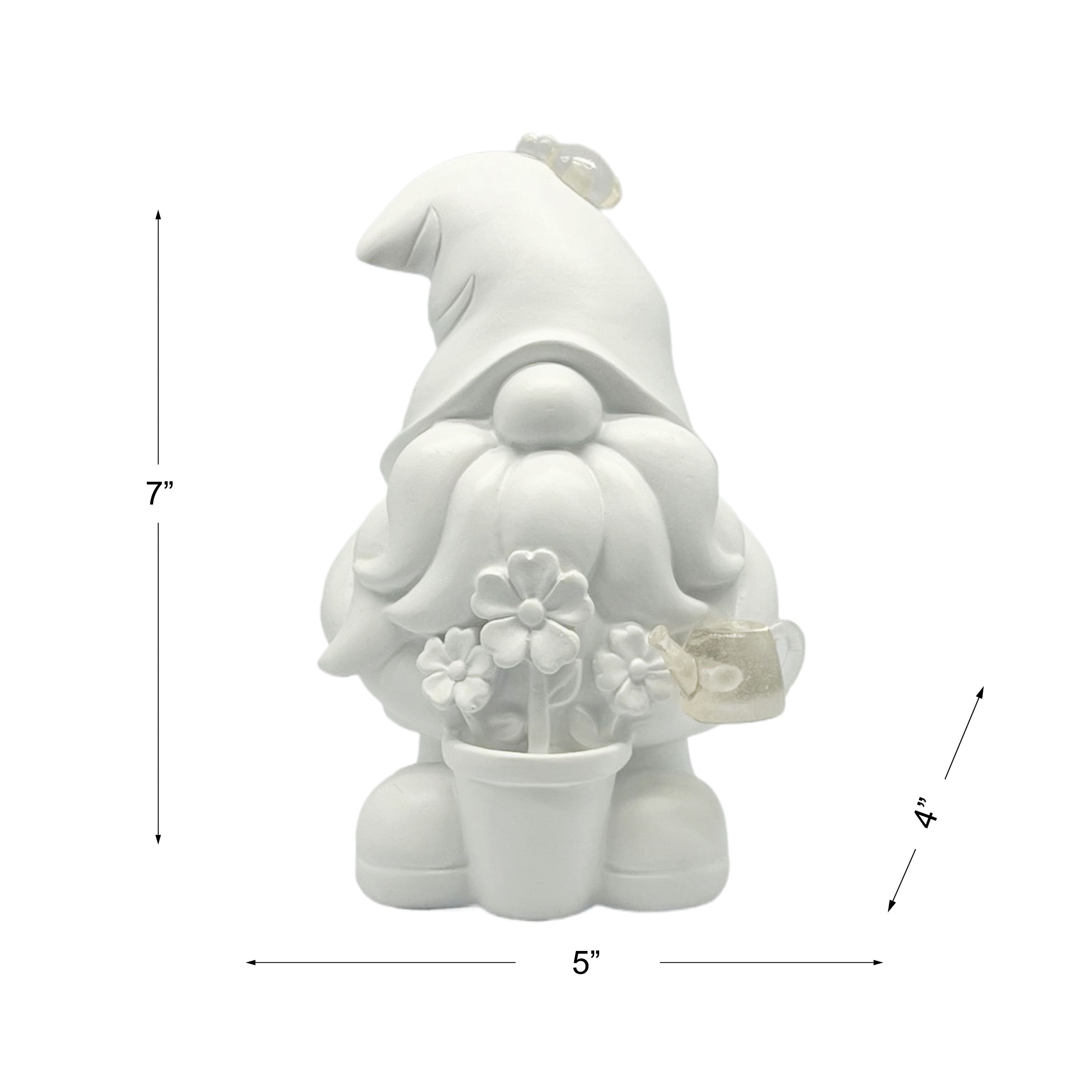 7&#x22; Solar LED Gnome with Flowers DIY D&#xE9;cor by Make Market&#xAE;