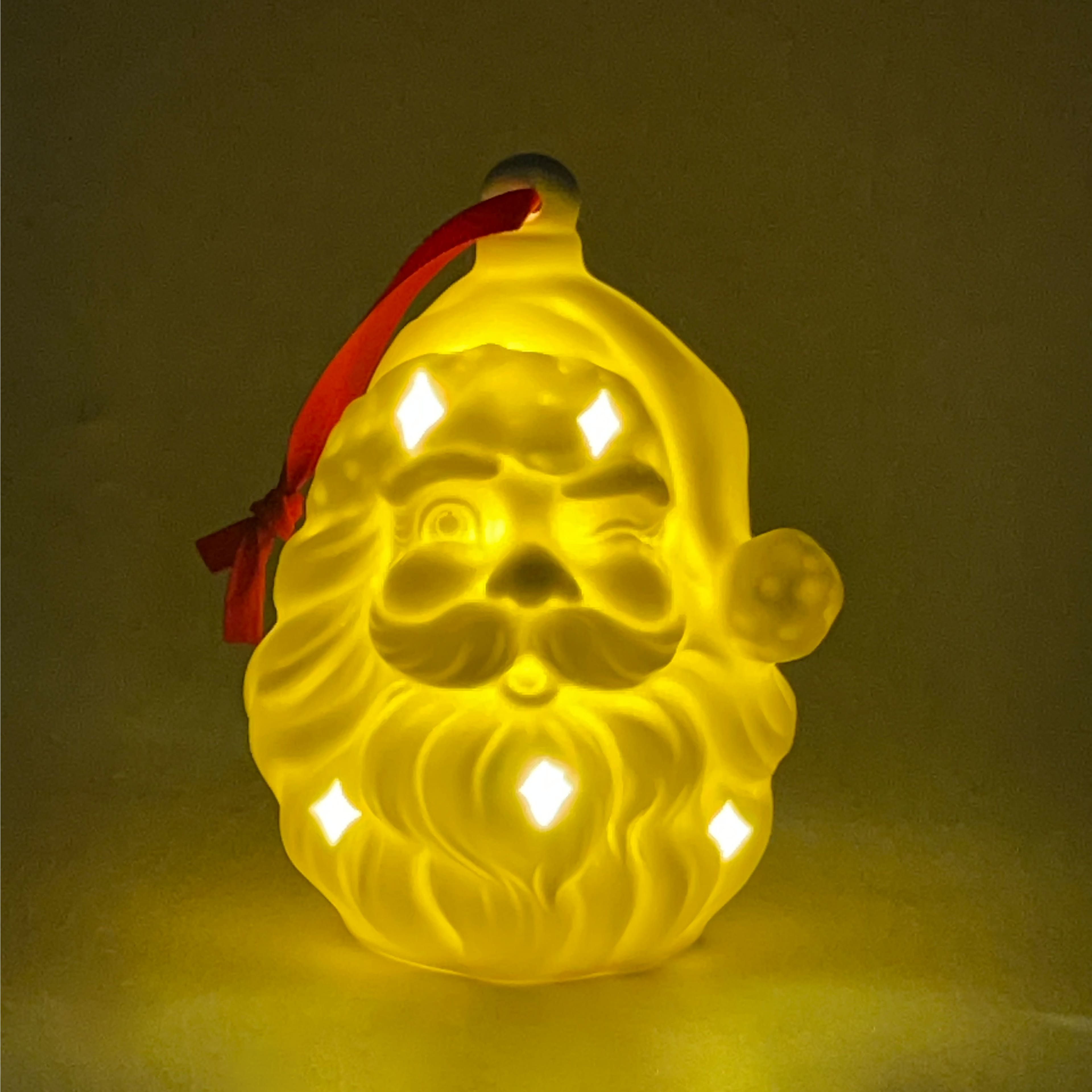 4&#x22; DIY LED Ceramic Santa Ornament by Make Market&#xAE;