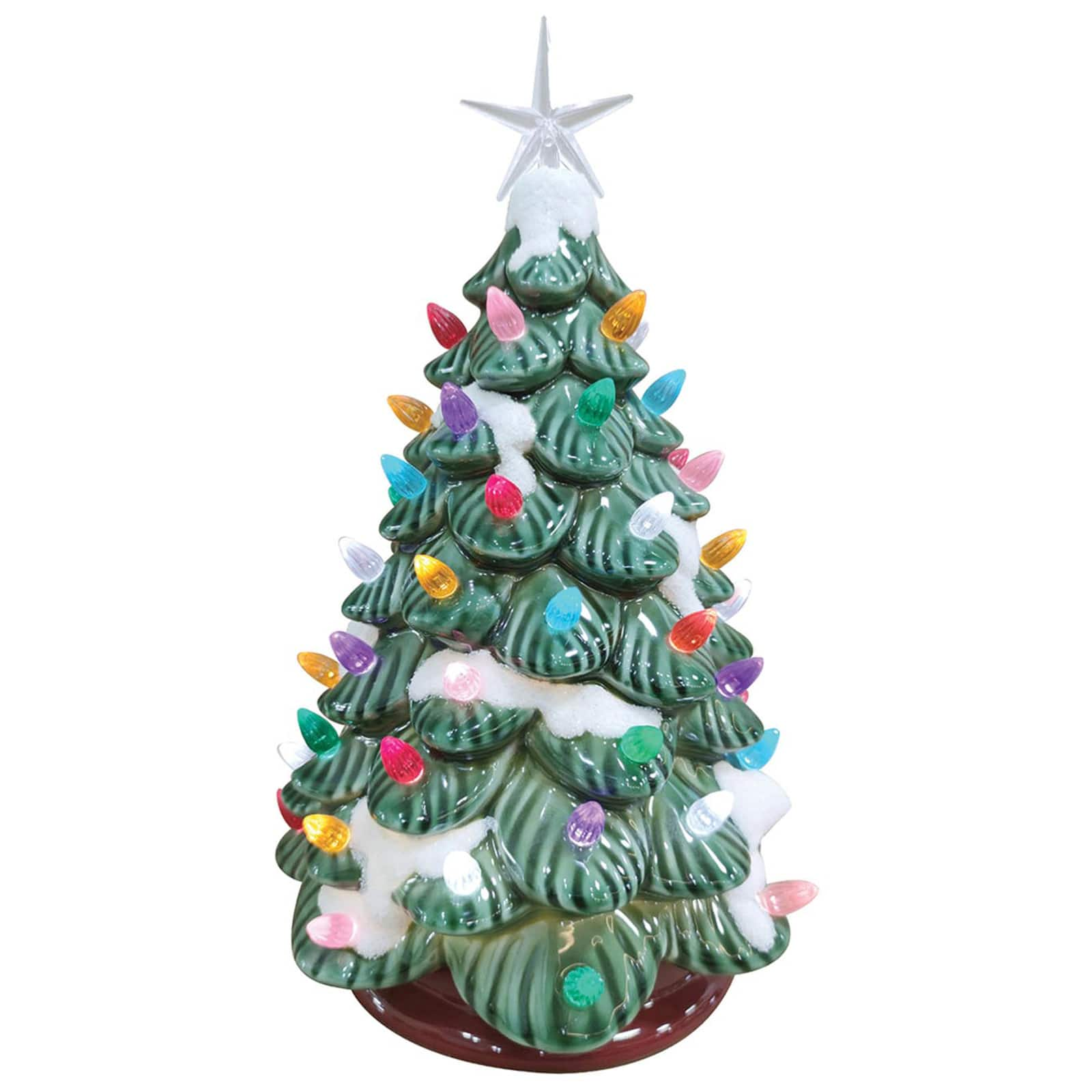 Ceramic Tree With Lights, Lighted Christmas Tree, Tree With Snow