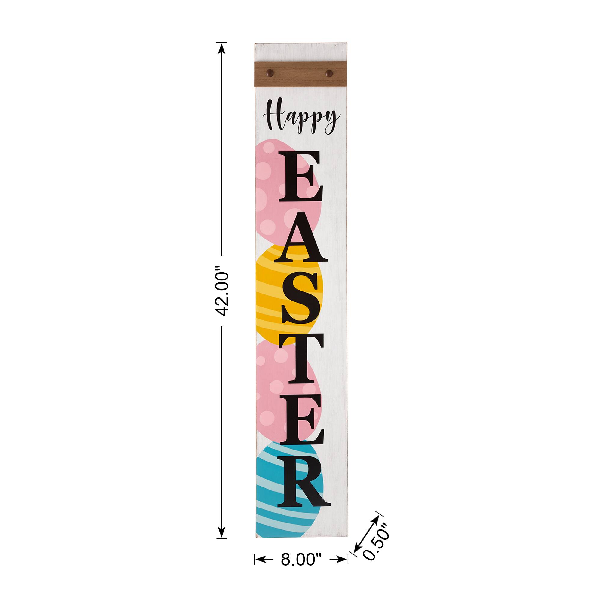Glitzhome® 42" Wooden Happy Easter Porch Sign