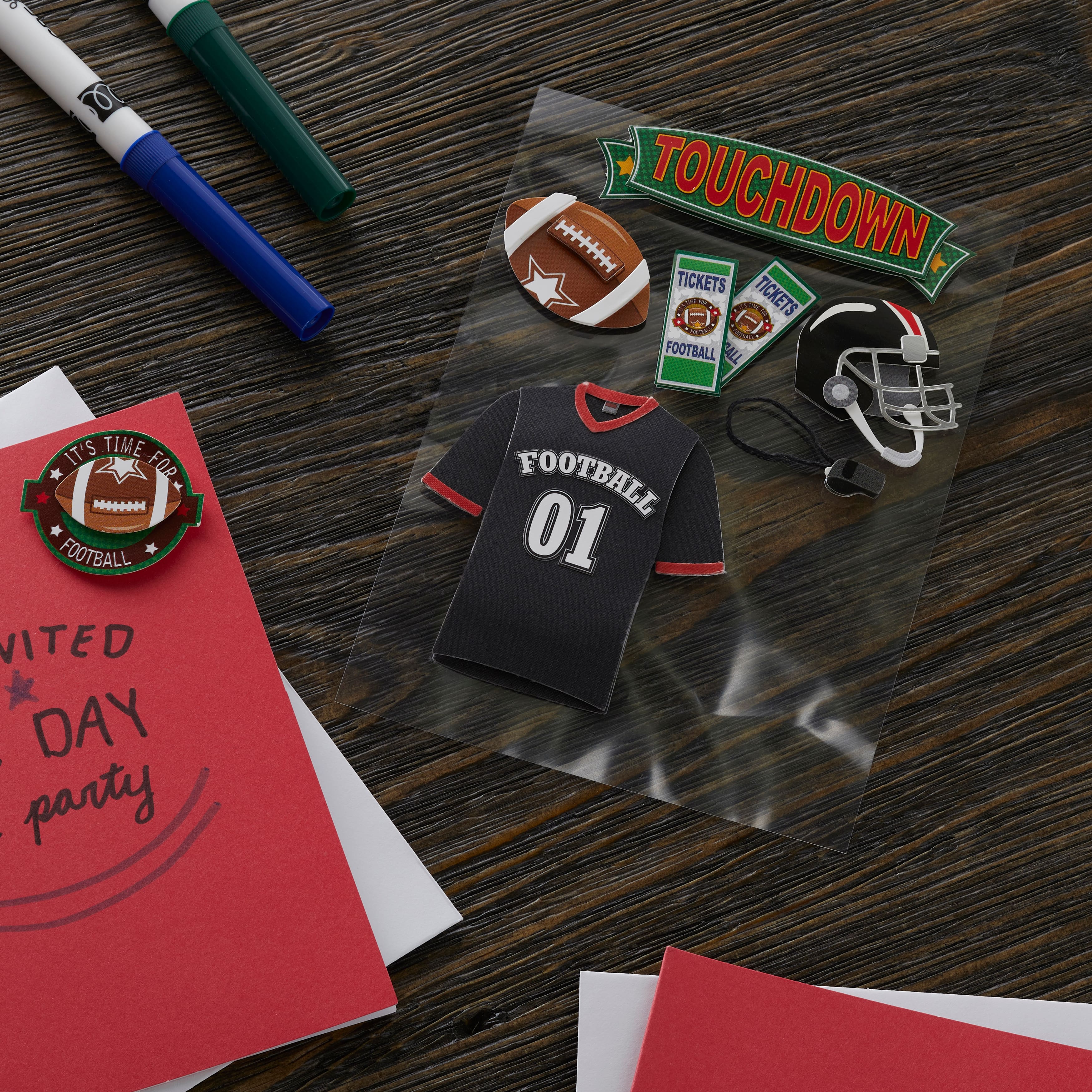 12 Pack: Football Dimensional Stickers by Recollections&#x2122;