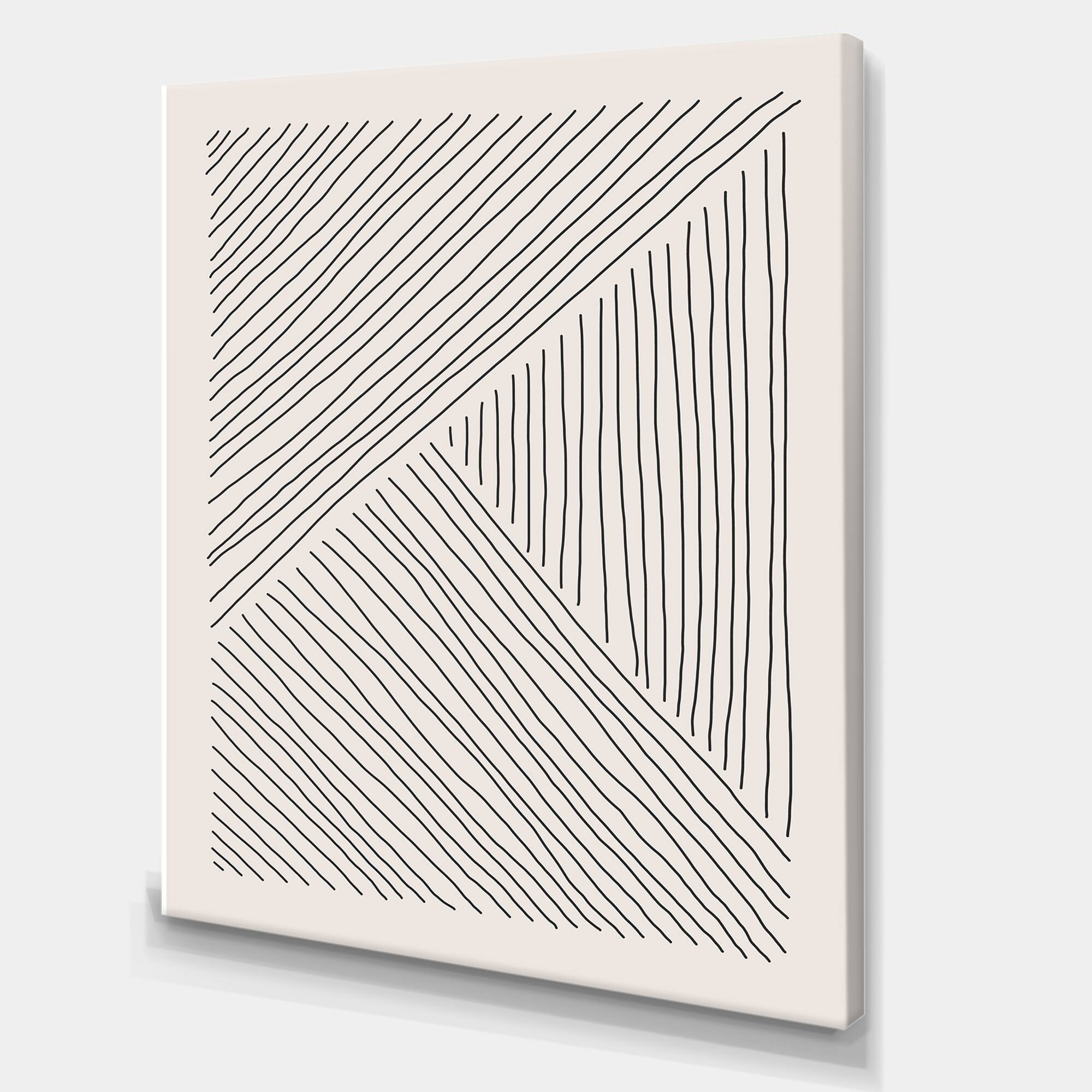 Designart - Minimal Geometric Lines II - Modern Canvas Wall Art Print