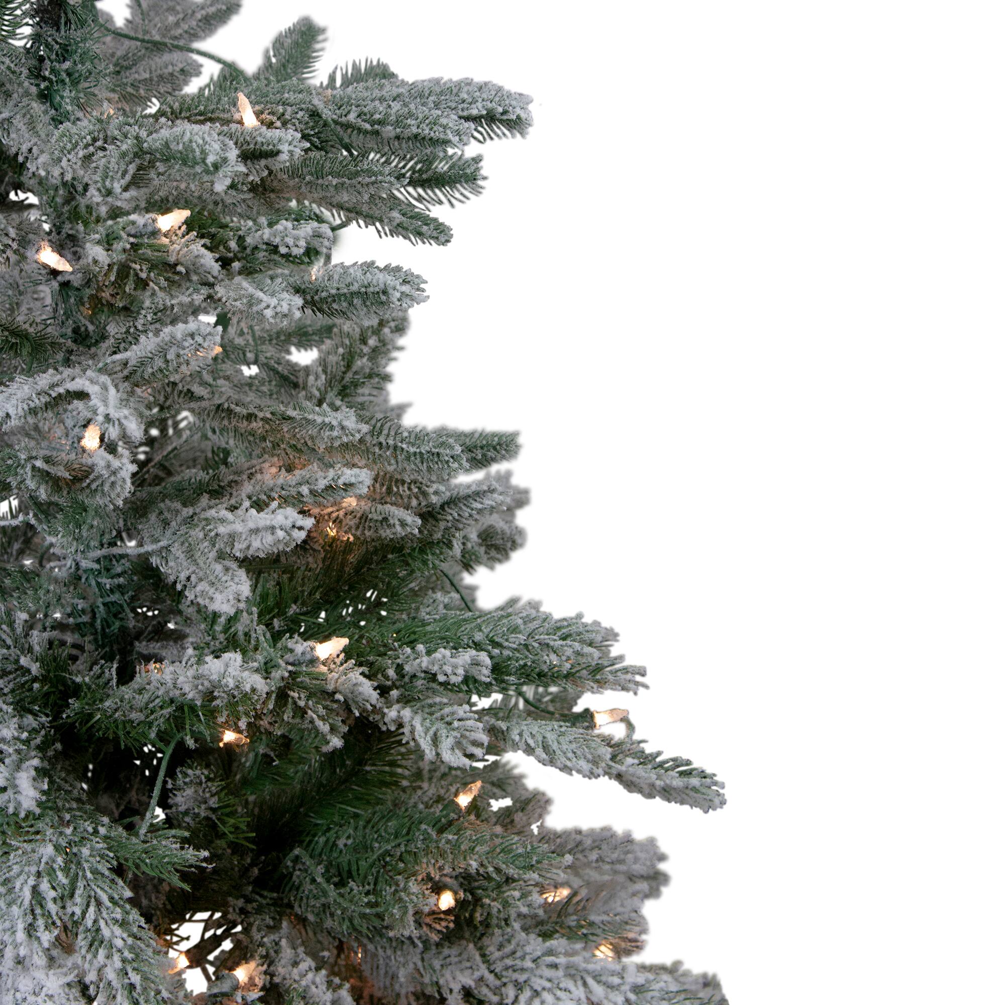 4.5ft. Pre-Lit Real Touch&#x2122;&#xFE0F; Flocked Whistler Noble Fir Artificial Christmas Tree, Clear Lights