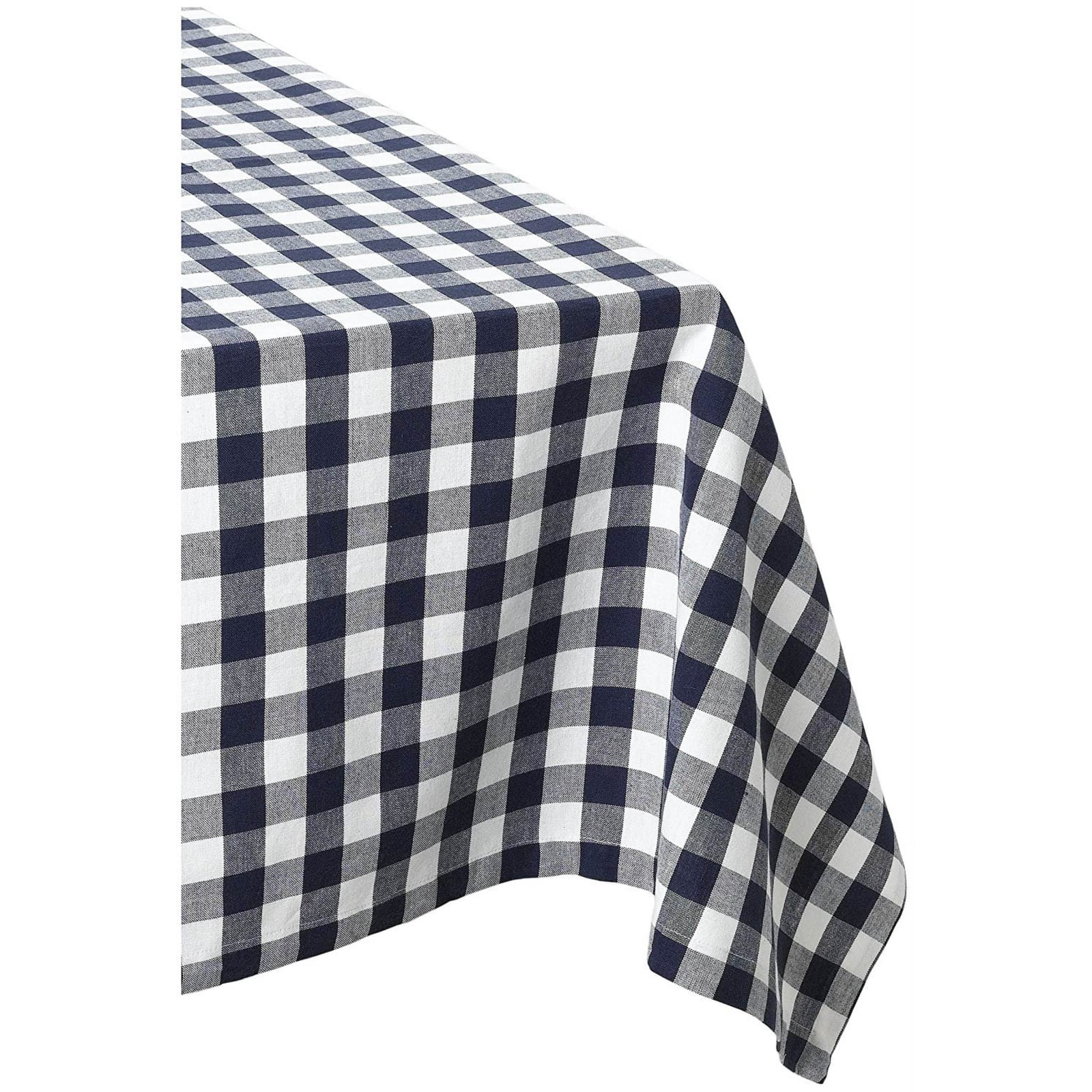 Navy/White Checkers Tablecloth 60" x 84"