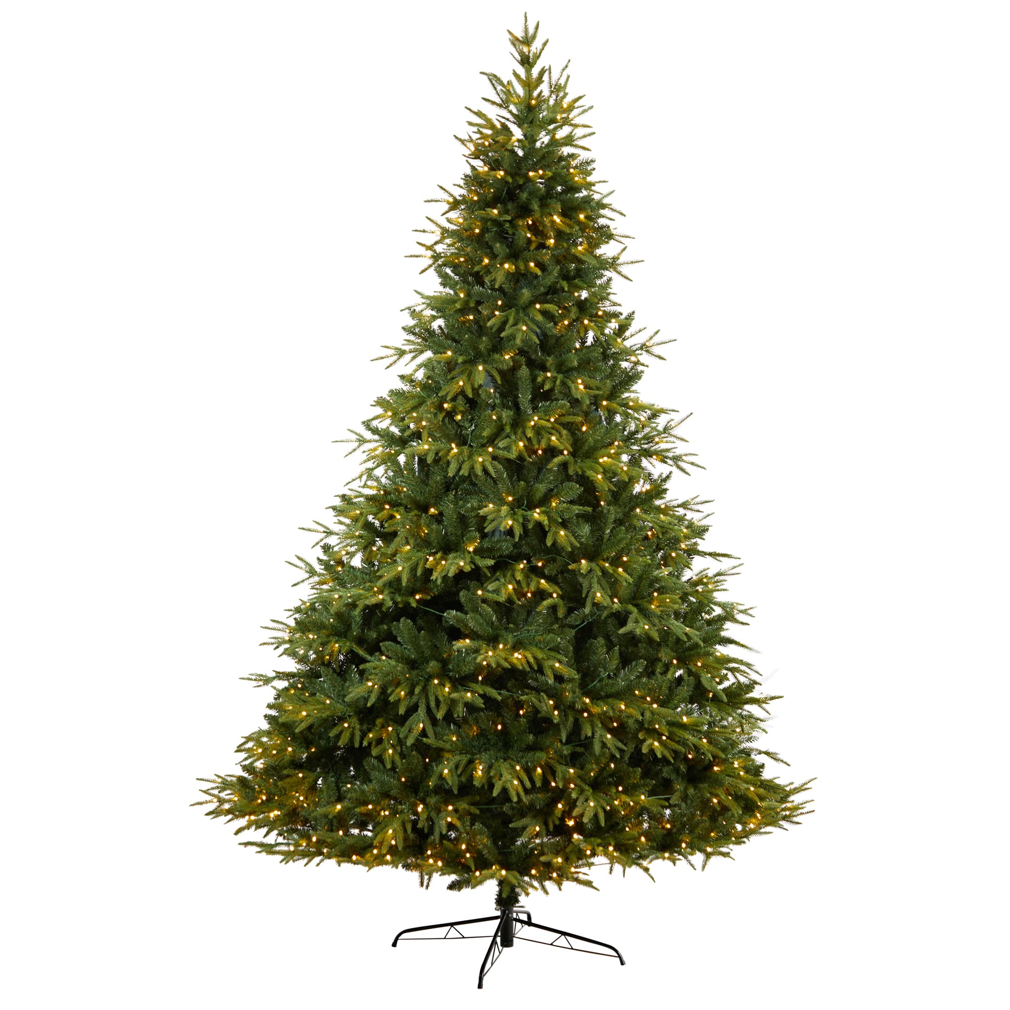 9ft. Pre-Lit Colorado Mountain Fir Natural Look Artificial Christmas Tree, White LED Lights