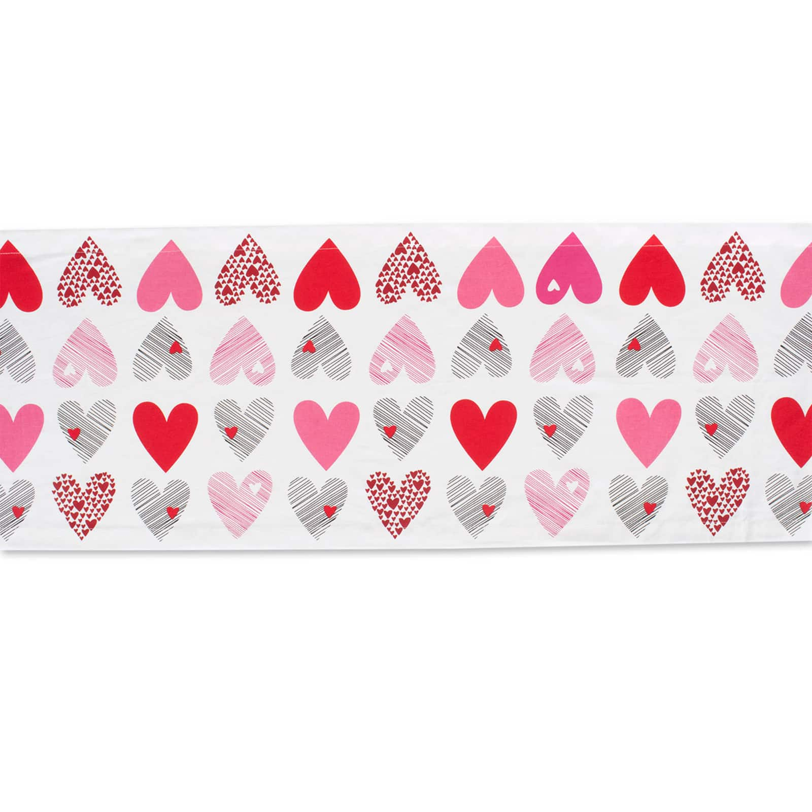 DII&#xAE; 108&#x22; Hearts Collage Print Table Runner