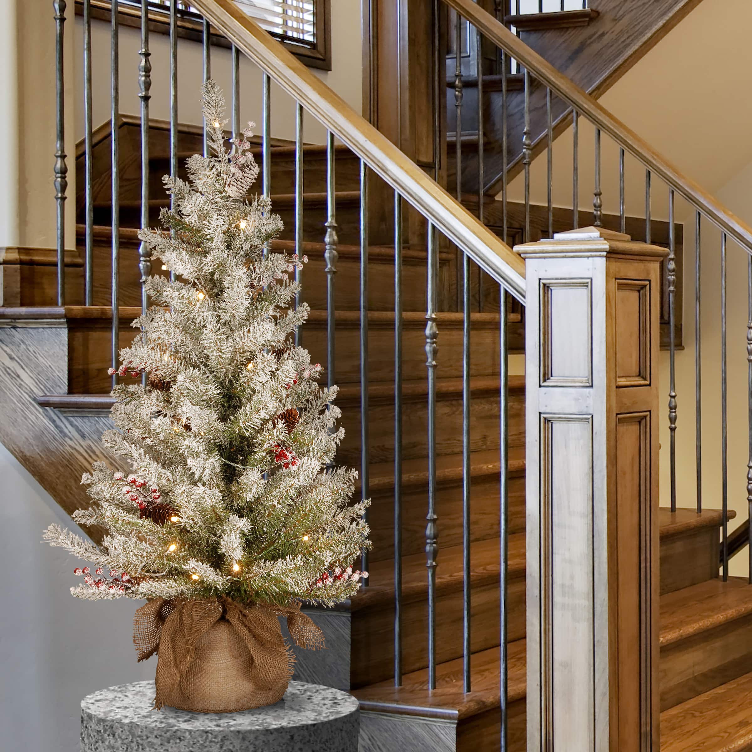 3ft. Pre-Lit Dunhill&#xAE; Fir Artificial Christmas Tree, Warm White LED Lights