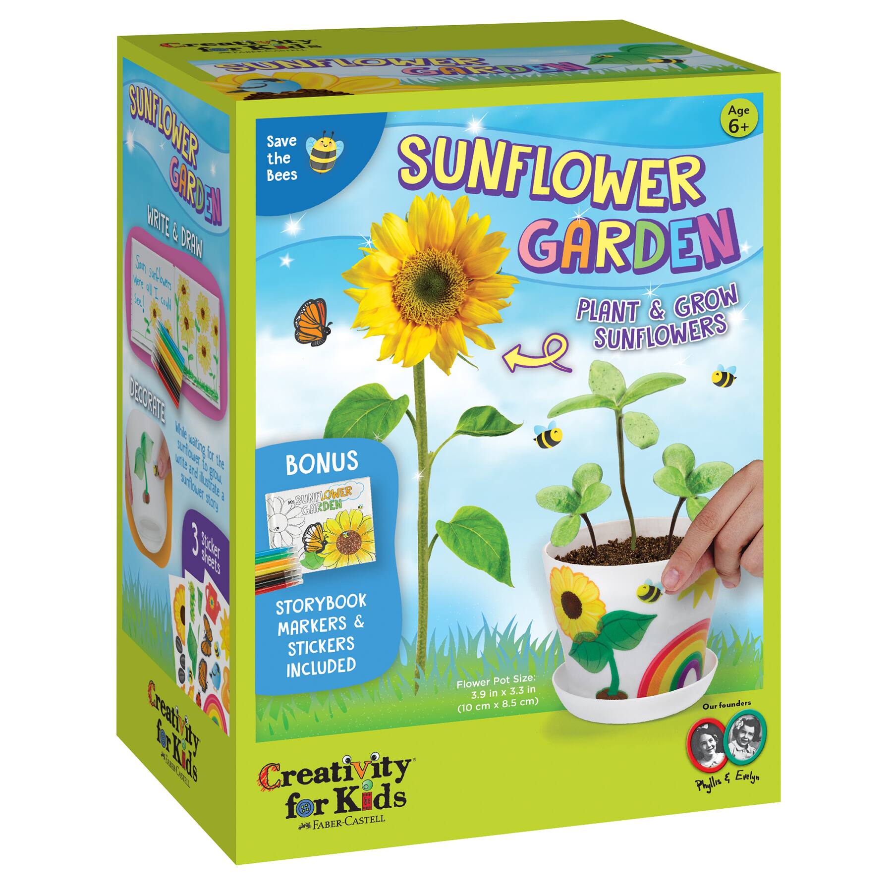 SUNFLOWER GROW by AM 7" x 7" Set of 2 Printed POT HOLDERS