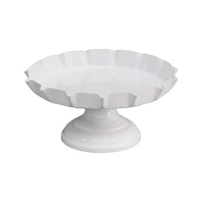 8.5" White Ruffle-Edge Metal Tabletop Décor by Ashland®