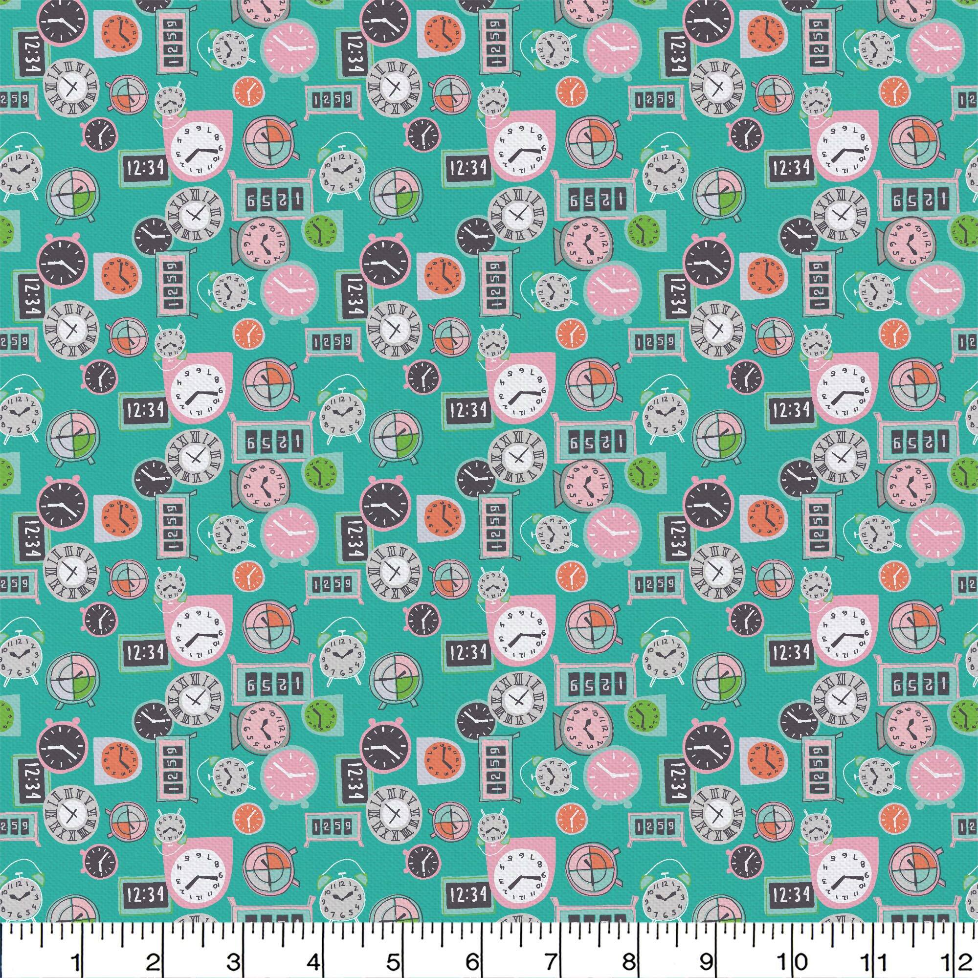 Camelot Fabrics Turquoise Deadlines Cotton Precut Fabric