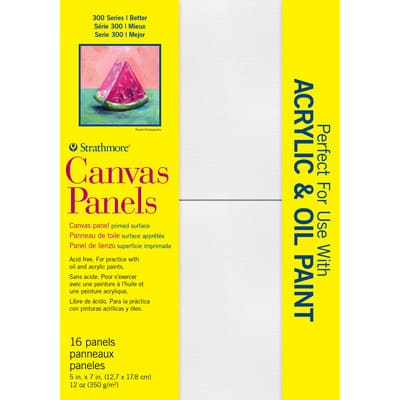 Strathmore&reg; 300 Series 5" x 7" White Canvas Panels, 16ct. | Michaels&reg;